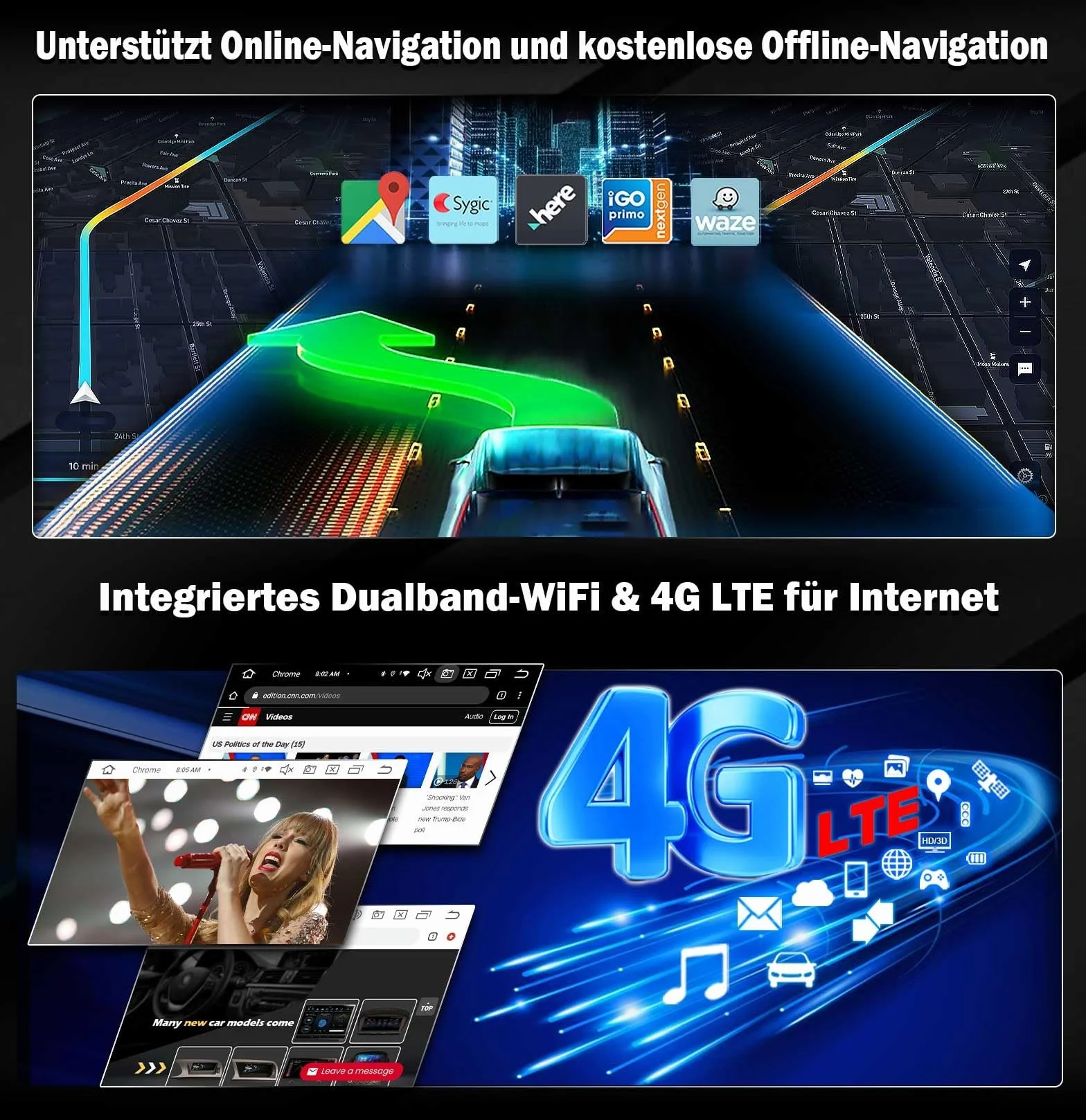 Erisin Android 16 4GB+64GB 8-Kern Autoradio mit CD Bluetooth GPS Navi für VW Polo 6R Golf 5/6 Passat B6 Touran Skoda Seat Tiguan Jetta T5 7" Touchscreen CarPlay Android Auto DAB+ WiFi 4G A2DP Canbus