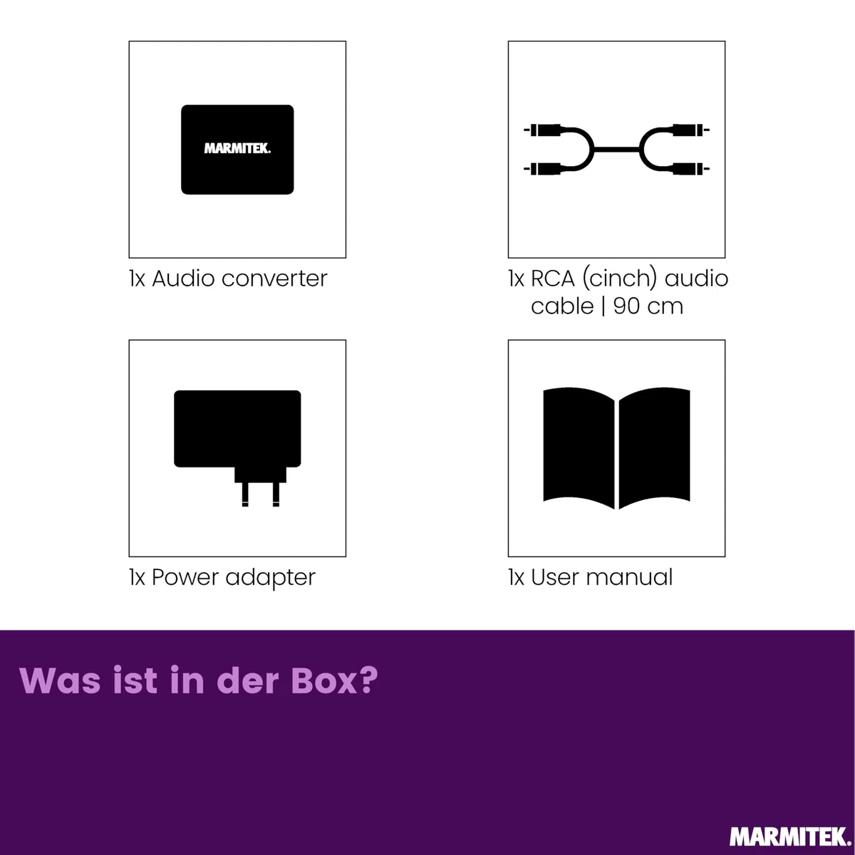 Marmitek Connect AD12 - Analog Digital Wandler ADC RCA Toslink Koaxial | Audio Converter für TV, Verstärker und Soundbar, Cinch RCA auf Toslink oder Koaxial, 48 kHz LPCM und Plug & Play