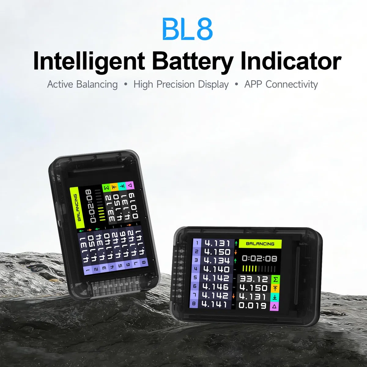 ISDT BL8 LiPo-Akku-Prüfer 2S-8S Smart Active Balancer XH2.54 Zellenspannungstester für RC-Akkus mit hochpräziser Farbbildschirm-App und Fernbedienung