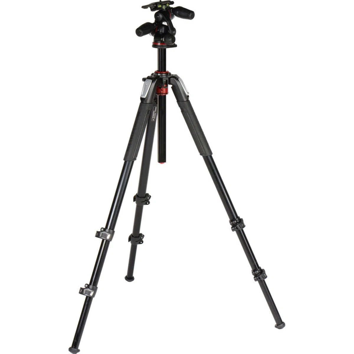 Manfrotto 055XPRO3 Aluminium-Stativ Kit mit 3-Wege-Neiger Profi-Fotostativ 3 Segmente DSLR