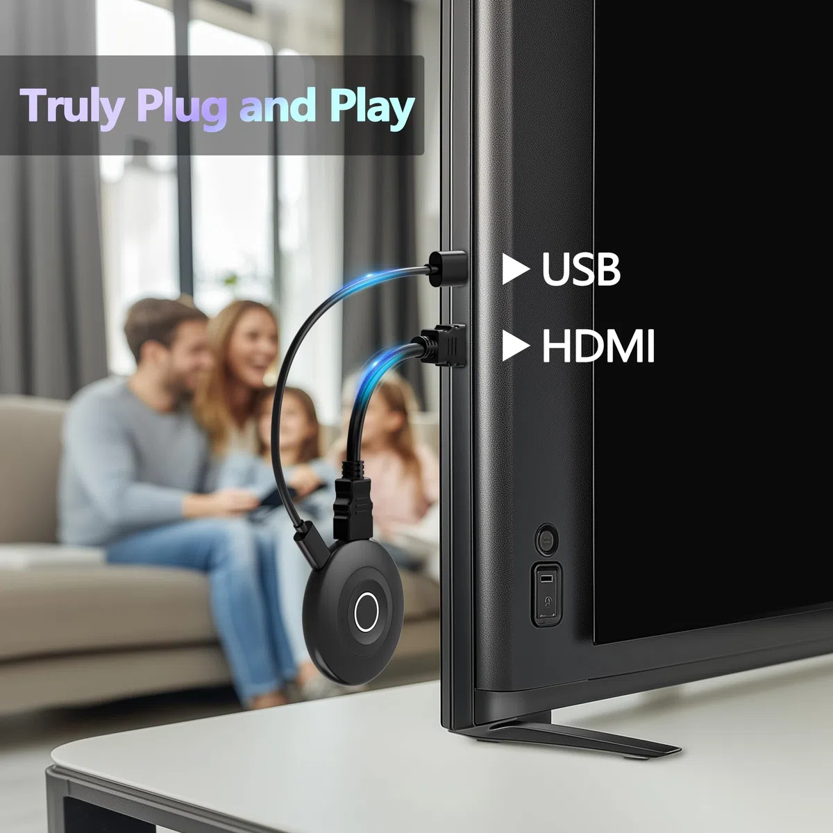 2026 Wireless HDMI Dongle 4K für TV, 2.4/5G Ultra Low Lag, Miracast Wi-Fi HDMI Kabellos Dongle, Airplay Adapte Funk Mirroring Video Audio für Phone i-OS Android Pad DLNA Mac PC zu TV Monitor Projektor