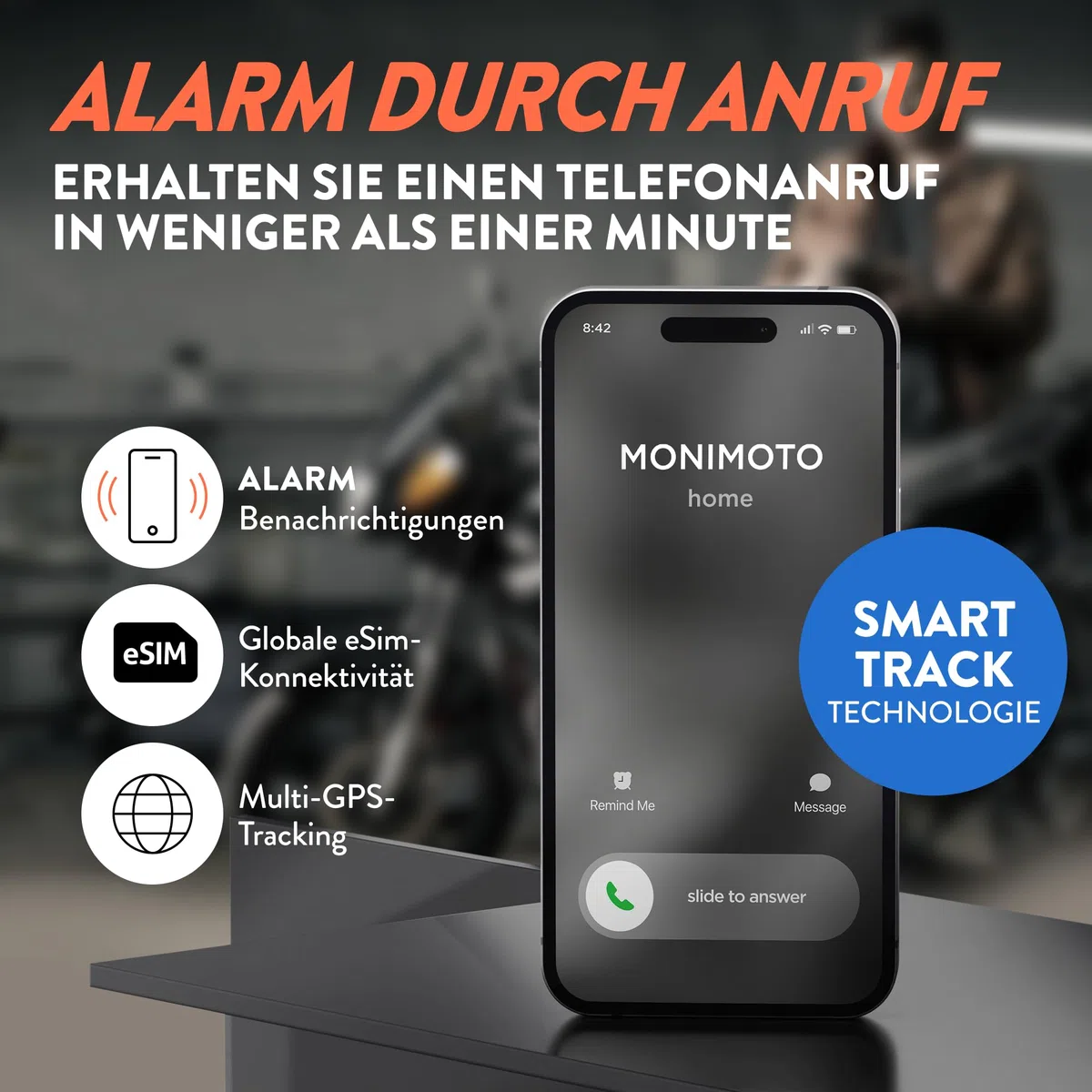 Monimoto 9 Anti-Diebstahl GPS und Alarm Tracker DIY-Installation, Keine Verkabelung, wasserdicht, globale Abdeckung - Smart GPS-Tracker für Motorräder, Autos, Fahrräder, ATVs, Boote, Wohnmobile