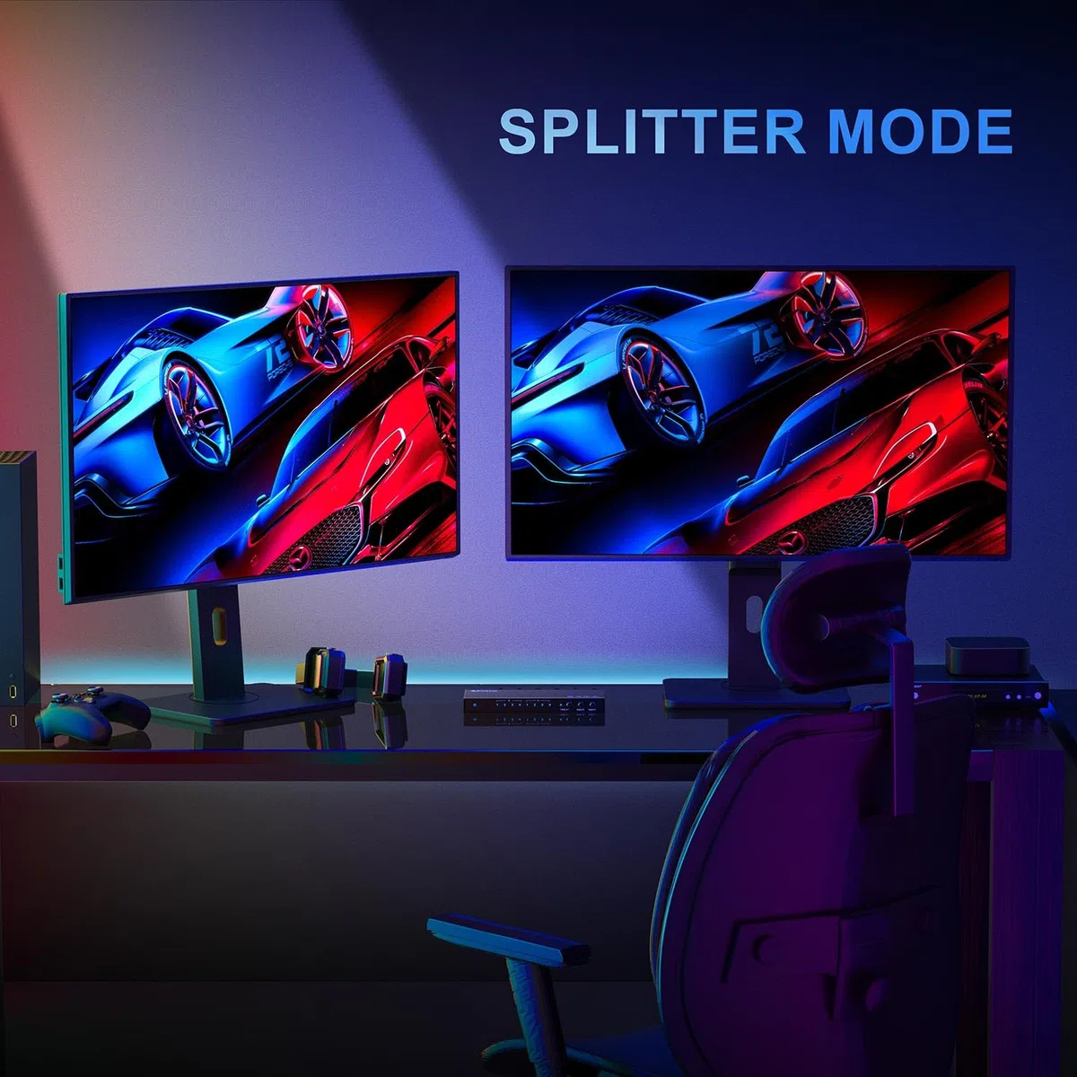 PORTTA HDMI Matrix 4x2 4K 60Hz, 4 in 2 Out mit Toslink 3.5 mm Audio Extractor ARC 16 EDID Modes 4K Downscale und IR Fernbedienung, unterstützt HDMI 2.0b HDCP 2.3/2.2 HDR 3D