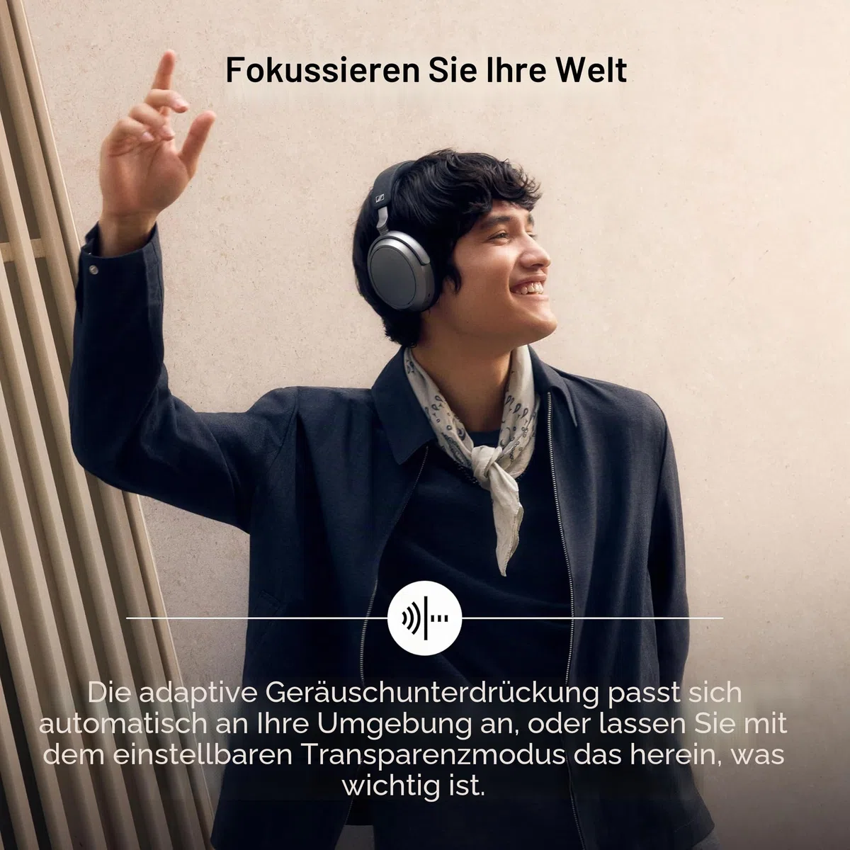 Sennheiser MOMENTUM 4 Wireless Noise Cancelling Headphones – Bluetooth Kopfhörer Headset für kristallklare Anrufe mit adaptiver Geräuschunterdrückung, Over-Ear, 60 h Akku, faltbar, Graphit