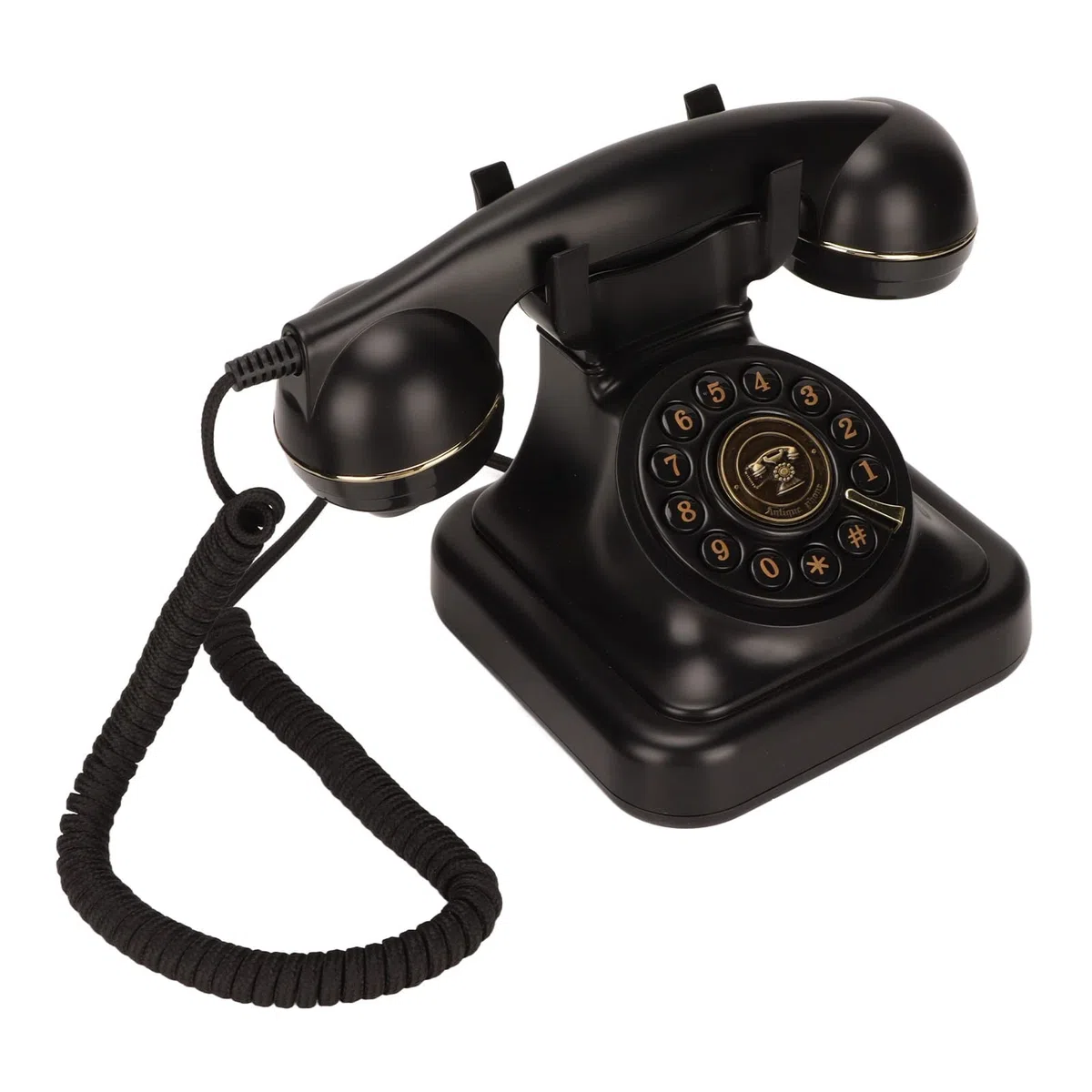 Vintage-Festnetztelefon, Altmodisches Schnurgebundenes Tischtelefon mit Klassischem Drehdesign mit Disc-Taste, Schnurgebundenes Retro-Telefon für Zuhause und Büro