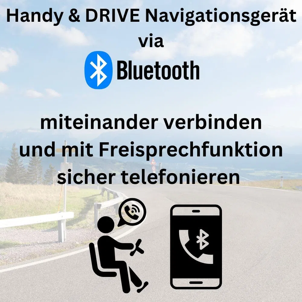 sehr großes 9 Zoll Navigationsgerät DRIVE-9BT gut lesbar für PKW LKW Wohnmobil Bus EU-Karten Radarwarner, Bluetooth, lebenslange Updates