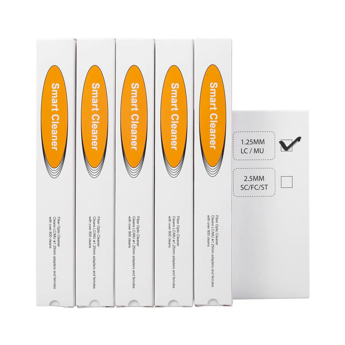Glasfaser-Reiniger, Glasfaser-Werkzeuge, Reinigungsstift für LC/MU, 1,25 mm Stecker, über 800 Reinigungen, Faserendflächenreinigung und optische Steckerreinigung, 5 Stück
