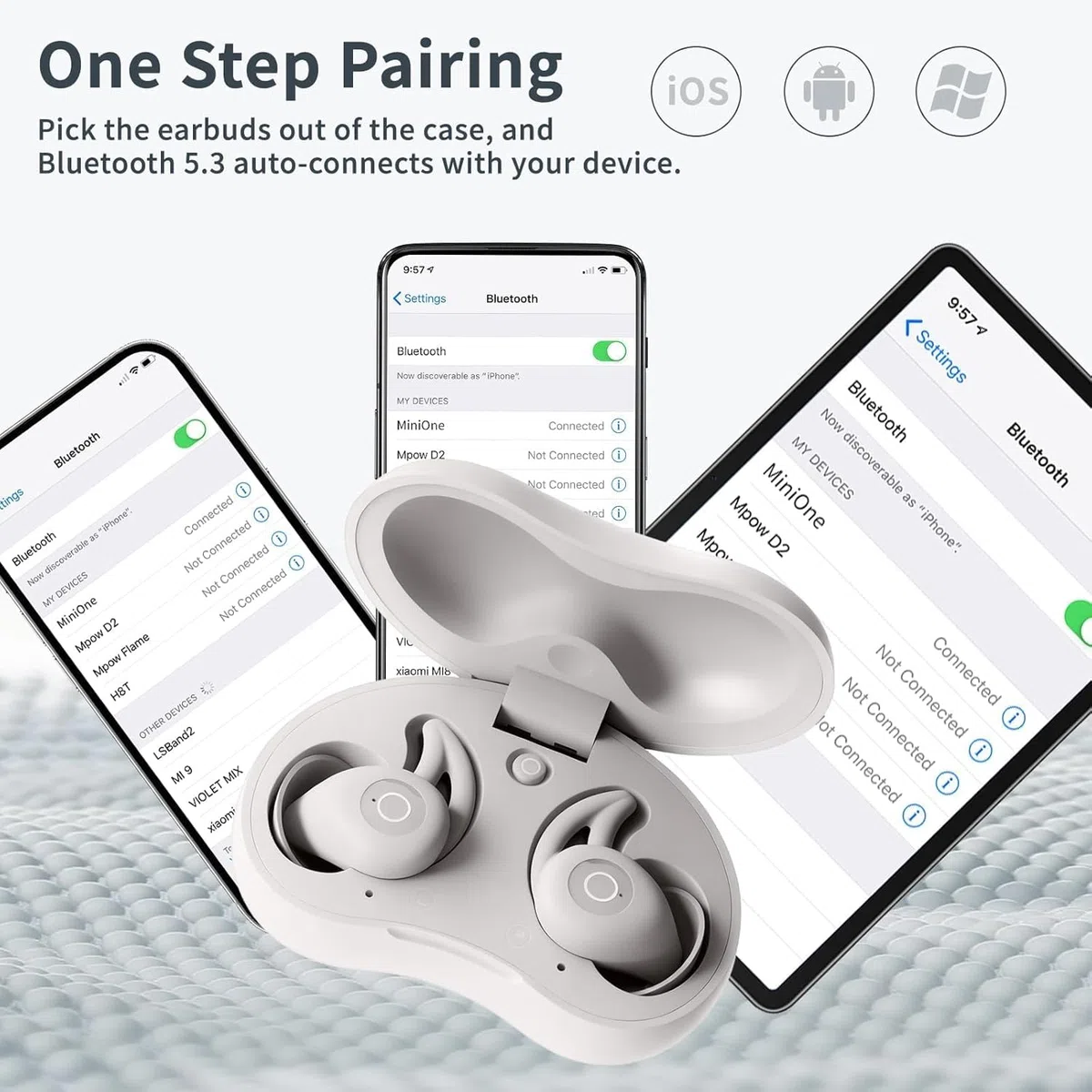 2026 New Schlaf Kopfhörer - Mini Schlafkopfhörer Bluetooth 5.3 Kopfhörer mit 80 Stunden Akkulaufzeit - Kabellose Kopfhörer abellos Bluetooth mit SFE-Ohrpassform - weichen sleepbuds & druckfreiem