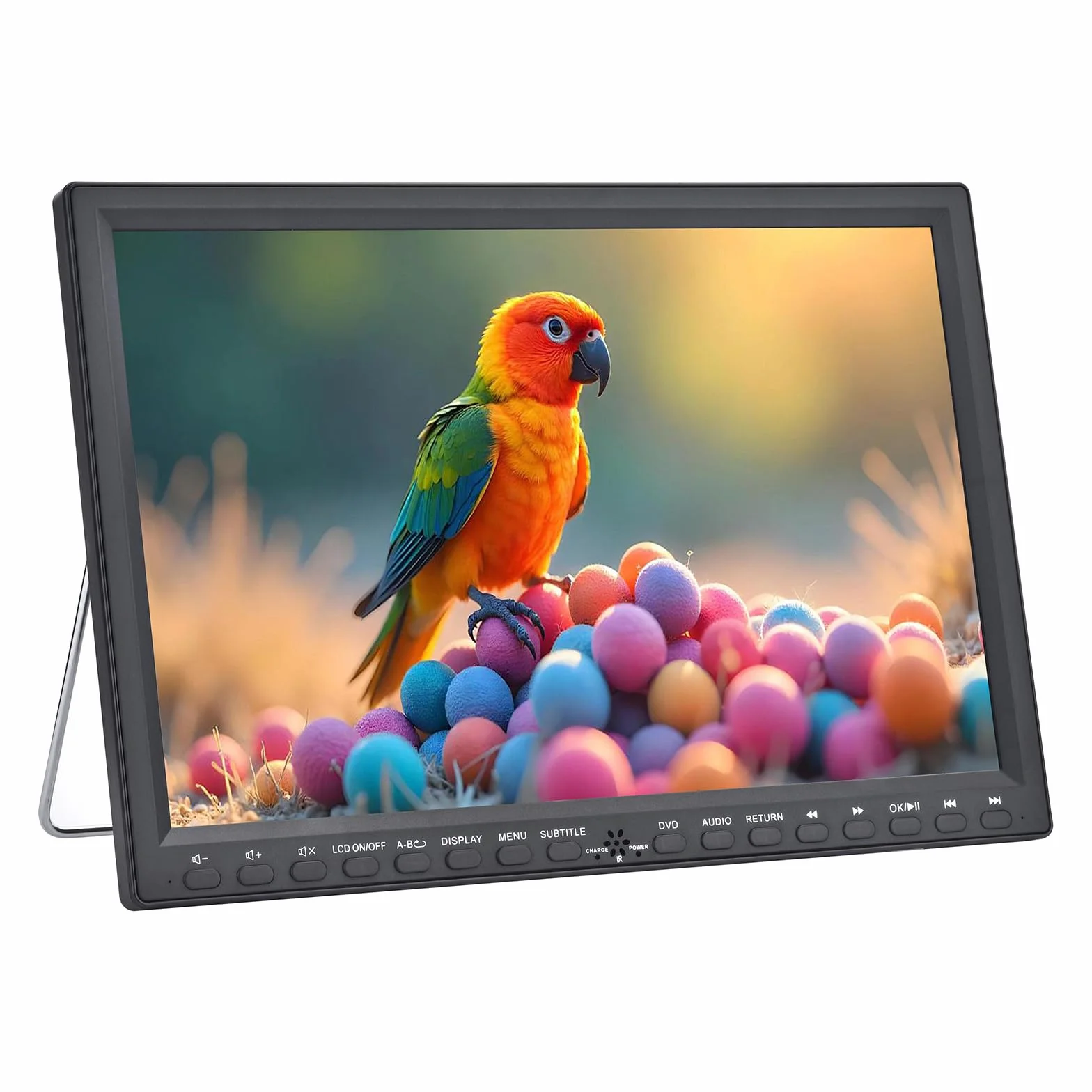 Tragbarer DVD-Player mit Kopfstützenhalterung, 14,1 Zoll großer schwenkbarer Bildschirm, DVD-Player für Auto, unterstützt 720P Video MP4, RMVB-Formate, regionenfreier wiederaufladbarer Akku, großer