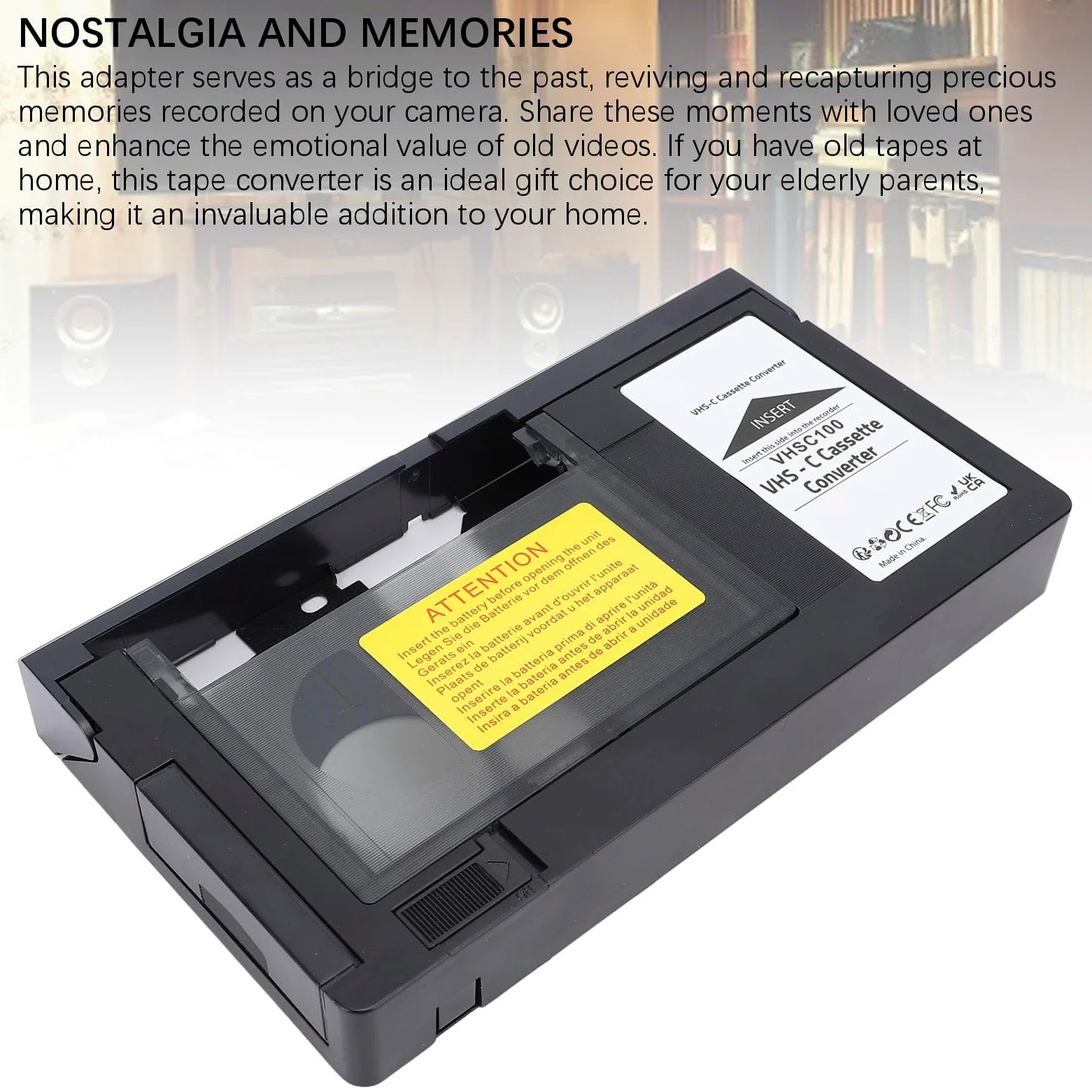 Vikye VHS-C-Kassettenadapter, S-VHS-C S-Kassettenrekorder mit Elektrischer Ladung für die Konvertierung von -Playern in Digitale