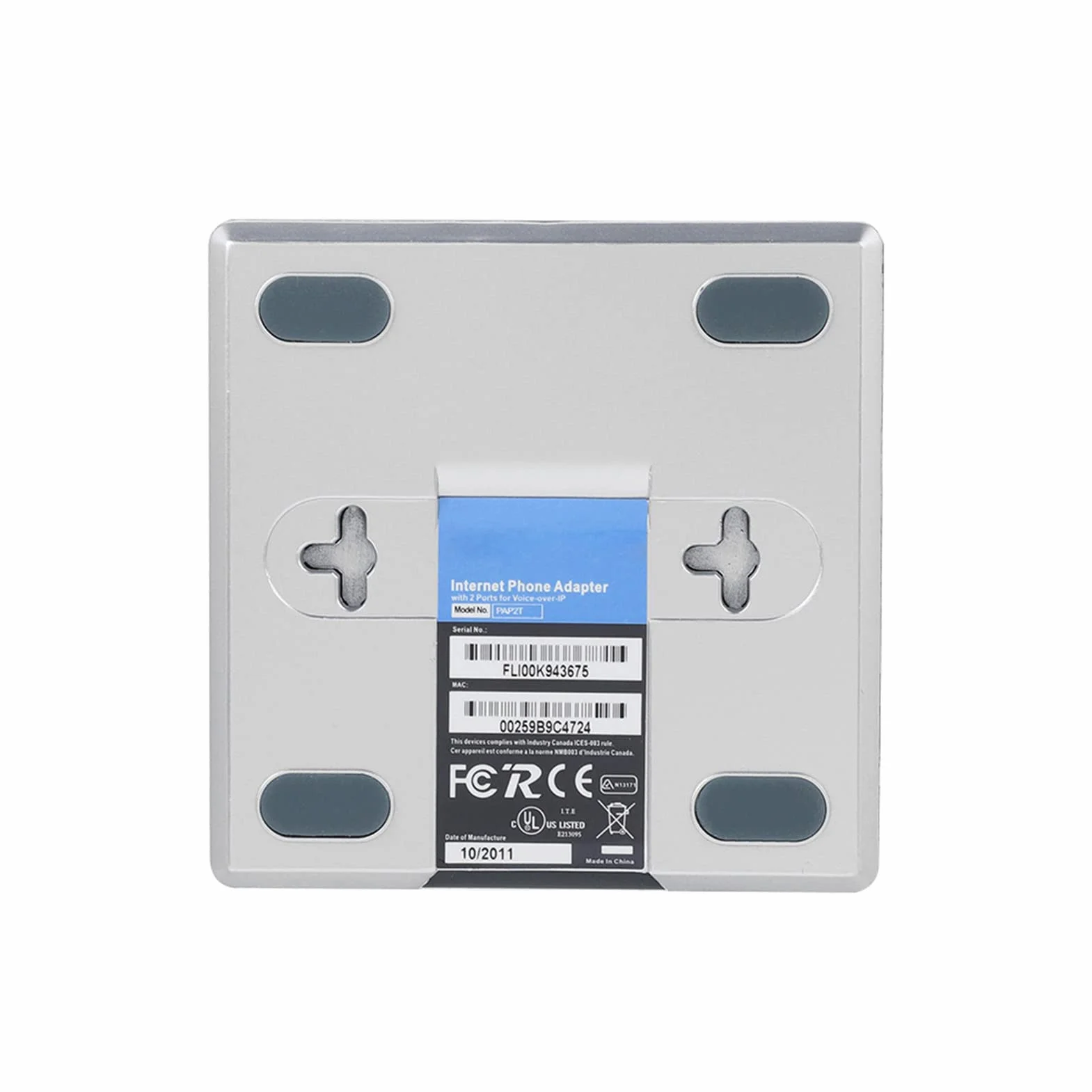 VoIP-Gateway Internet-Telefon 2 Ports Adapter SIP RJ45-Kabel für PAP2T(eu-stecker)