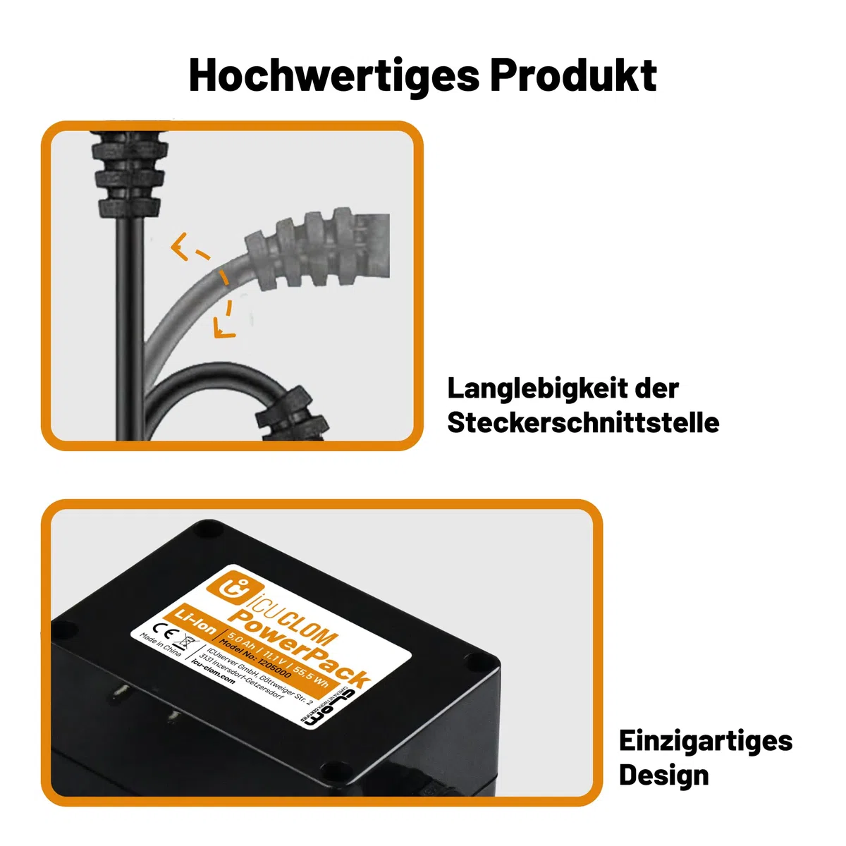 icuserver ICU Powerpack 5.0 Ah - Super Li-Ion Akku, 4-5x Langlebiger, Universal Netzteil, Kompatibel mit Allen Wildkameras mit 12 Volt und DC4017 oder DC5521 Anschluss
