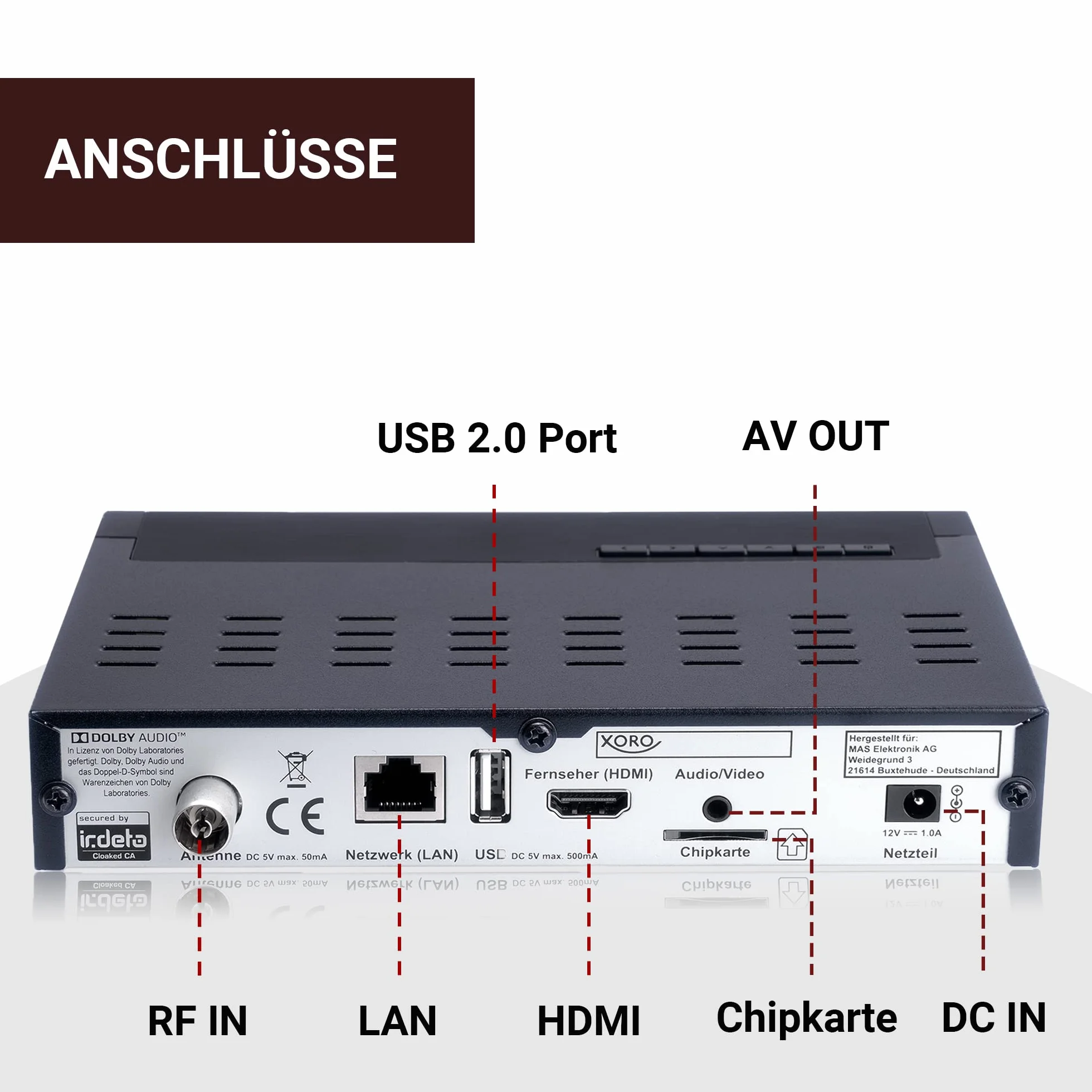 XORO HRT 8770 Twin DVB-T2/C Receiver mit Twin Tuner