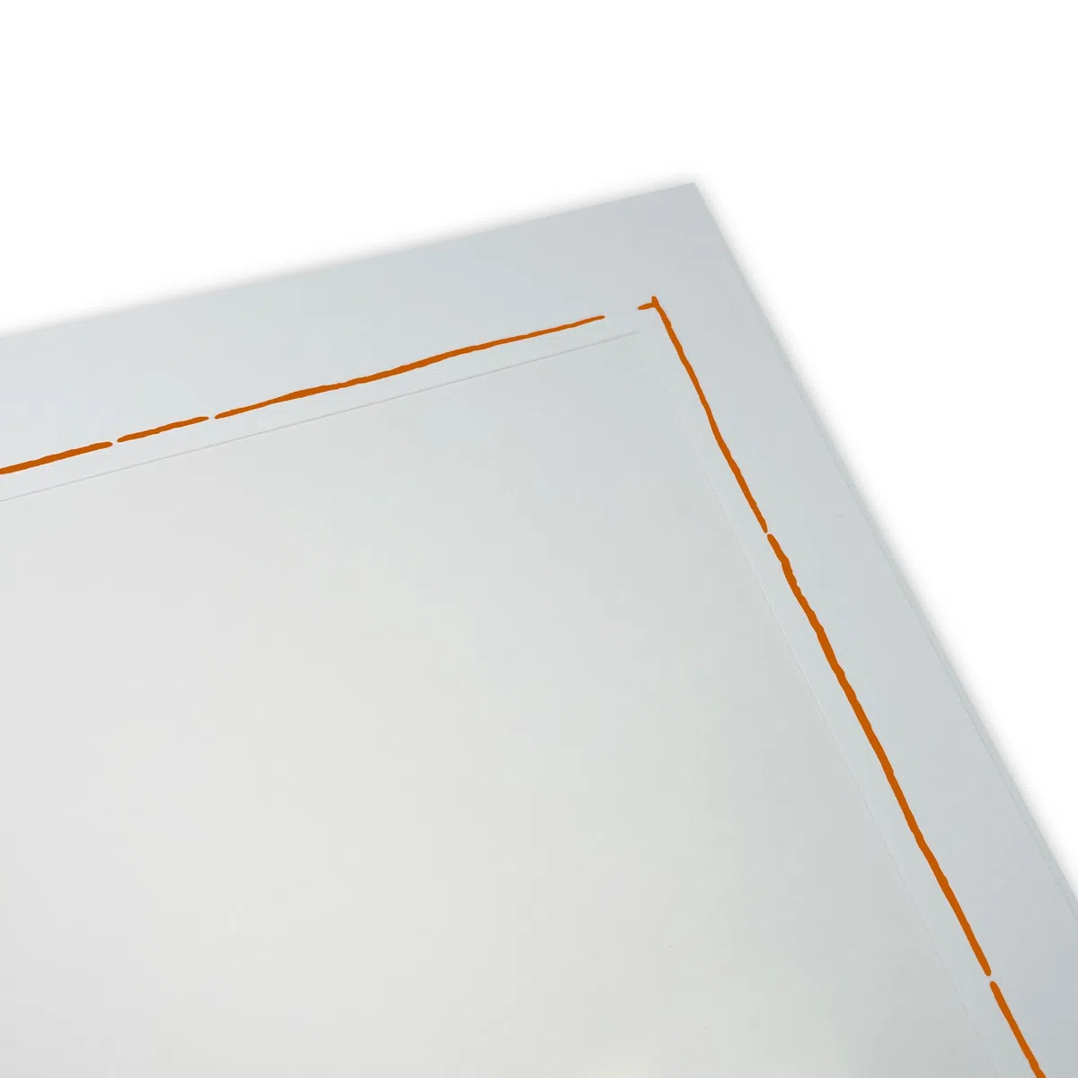 100 Stück Endlosleporello für Fotos 13x18 cm (Hochformat) in weiß, Umrandung in Orange, nach Bedarf teilbar