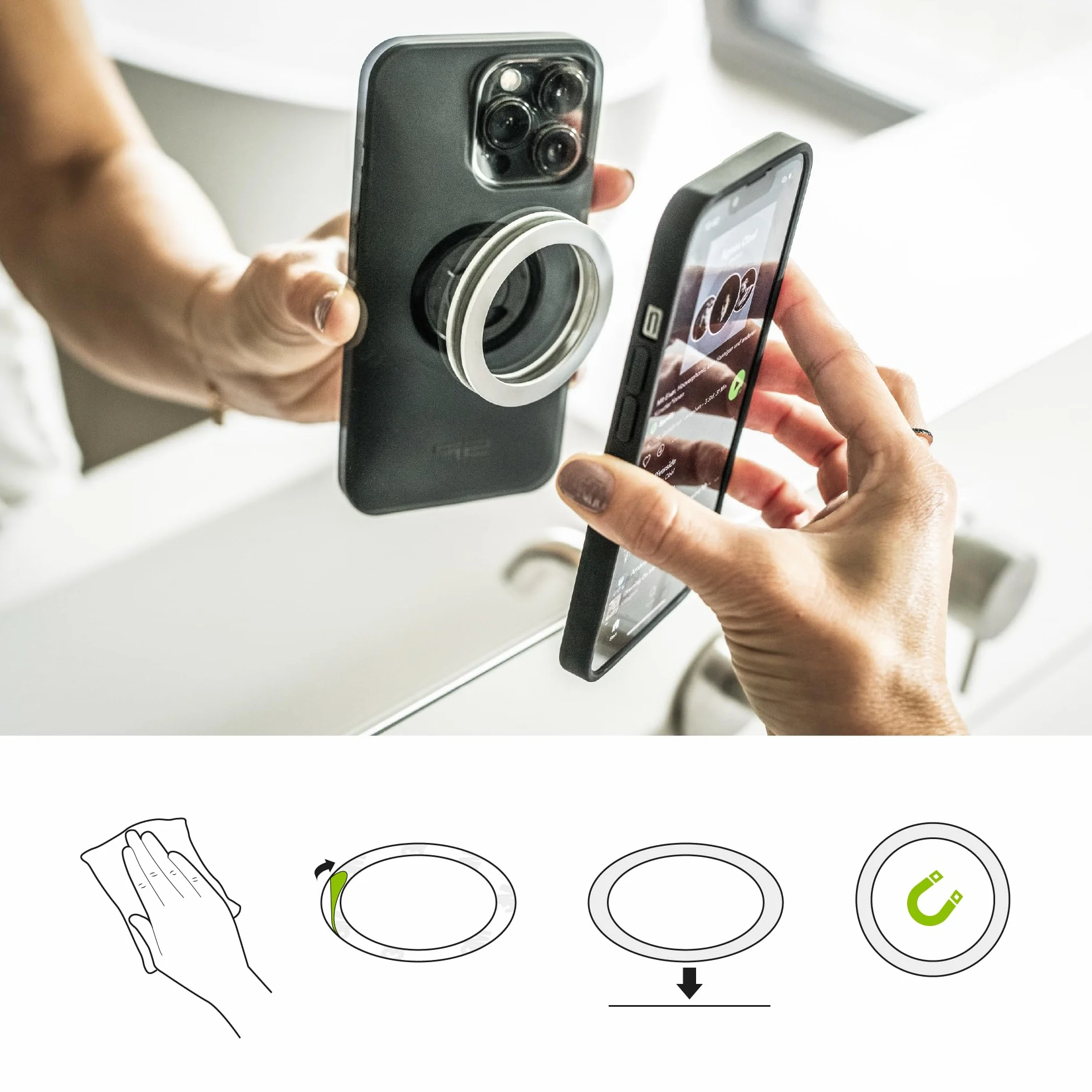 SP CONNECT Moto Bundle | SPC+ | kompatibel mit iPhone 14/13 | Handyhalter für Motorrad Bike Moped Roller | Gadget Halterung für Navi