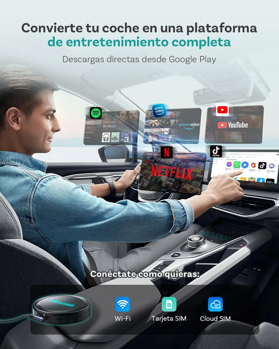 (2026 Neu) OTTOCAST P3 Pro CarPlay AI Box mit Fernbedienung, 3-in-1 Wireless CarPlay & Android Auto Adapter mit HDMI-Ausgang, 8GB+128GB, 5G WiFi, Split Screen, für kabelgebundene CP/AA Fahrzeuge