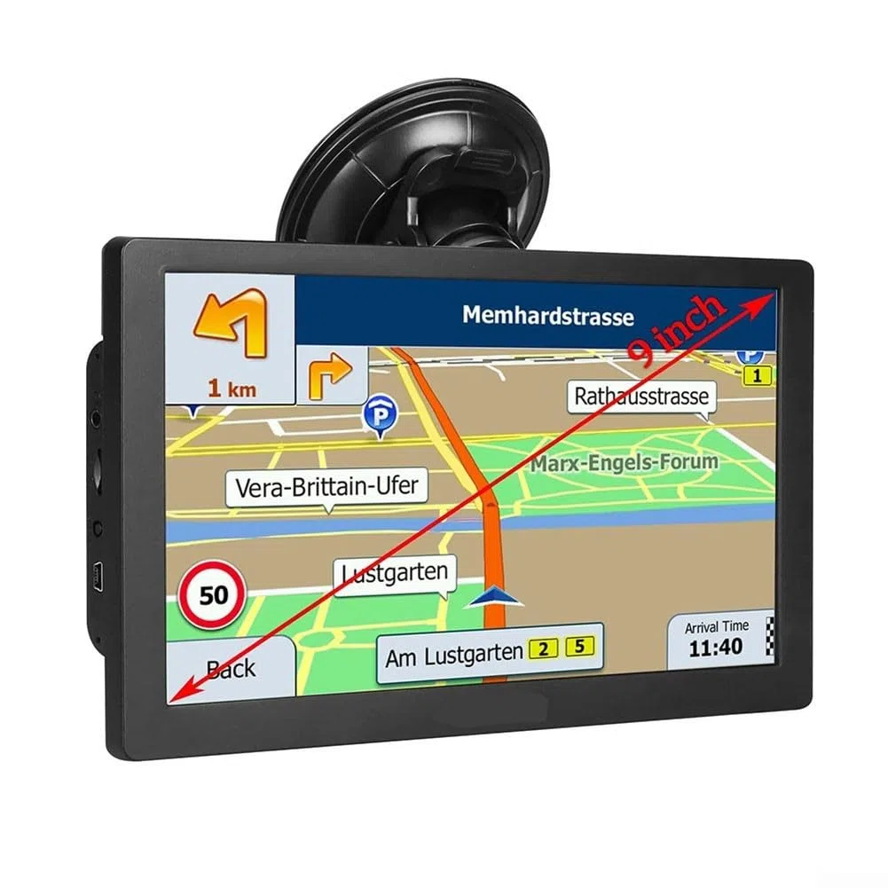 9 Zoll LKW-Navi GPS-Navigator für Nutzfahrzeuge LKW Bus Wohnmobil mit Offline-Europa-GB-Karten und lebenslangen Updates bis 2025 (IN EUROPA)