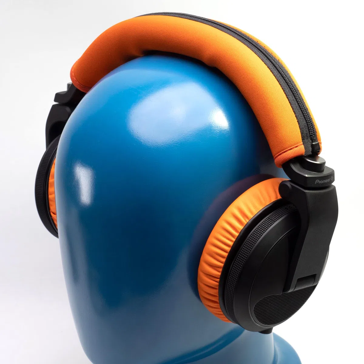 Ersatz-Ohrpolster und Kopfbügel-Kissenbezüge aus dickem, weichem Proteinleder, kompatibel mit Pioneer HDJ-X5 X5BT HDJ-X7 X7BT HDJ-X10 DJ-Kopfhörern, mit Memory Foam-Füllung (orangefarbeneKit)