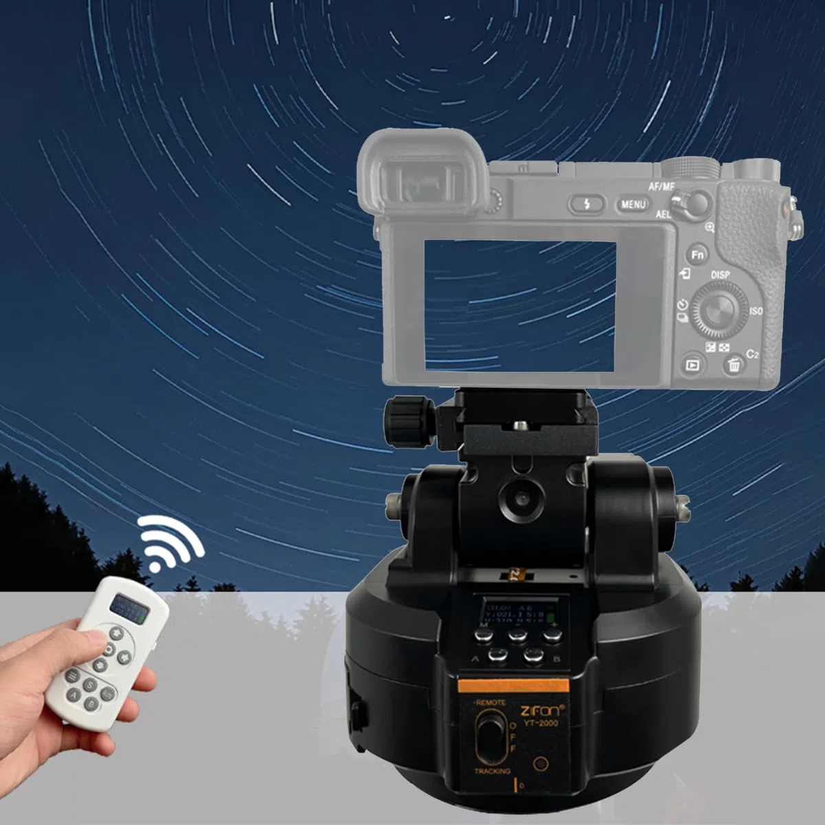 ZIFON YT2000 Kameras Remote Motorized Head AI Face Tracking AB Punkt Doppel Upgraded Modell 2KG für Gopro LED Licht Smartphone SLR Kameras für Tik-Tok YouTube Live Streaming.