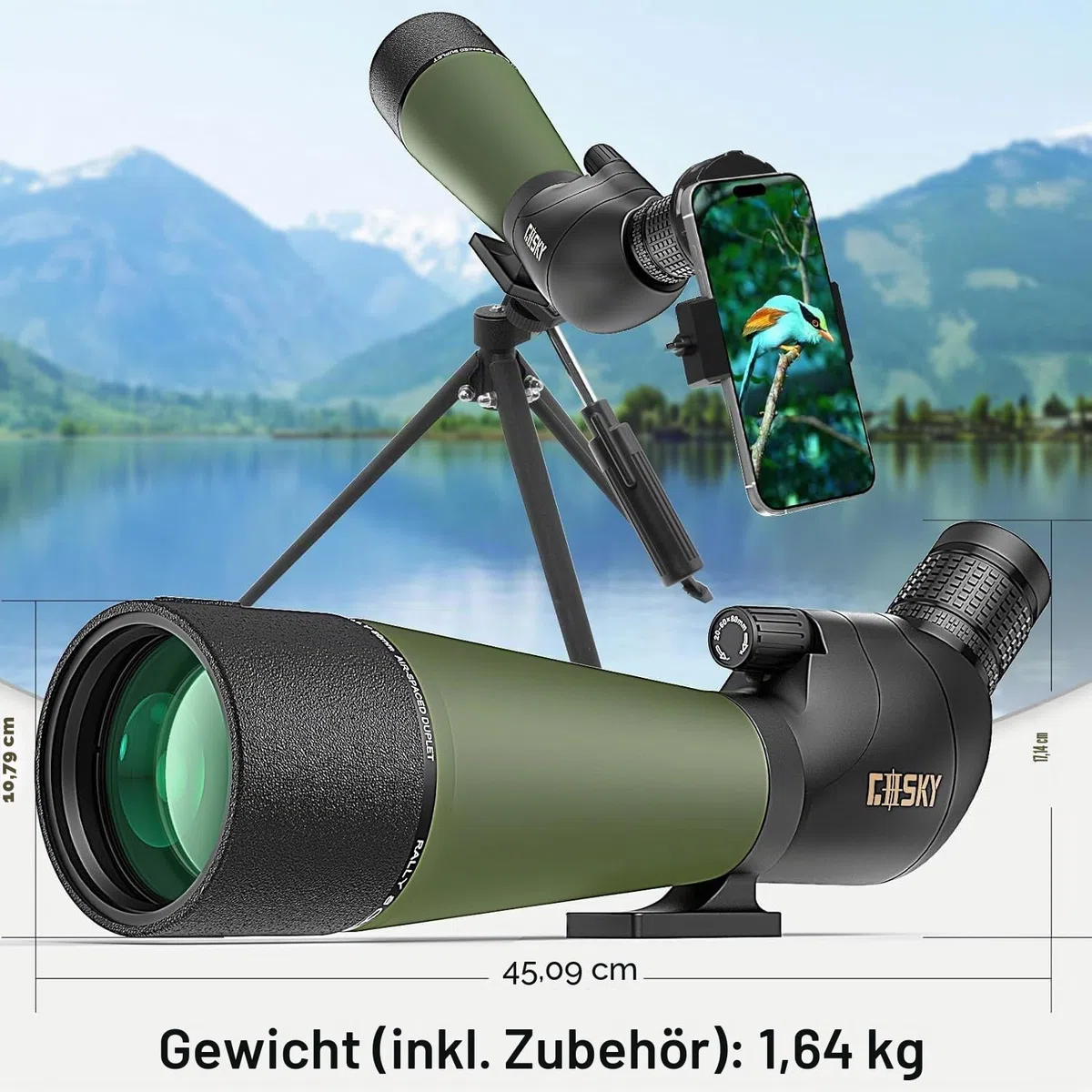 Gosky Spektiv Vogelbeobachtung 20-60 x 80 Porro Prism für sportschützen - wasserdichtes für das Schießen von Vogelbeobachtung Wildlife Scenery
