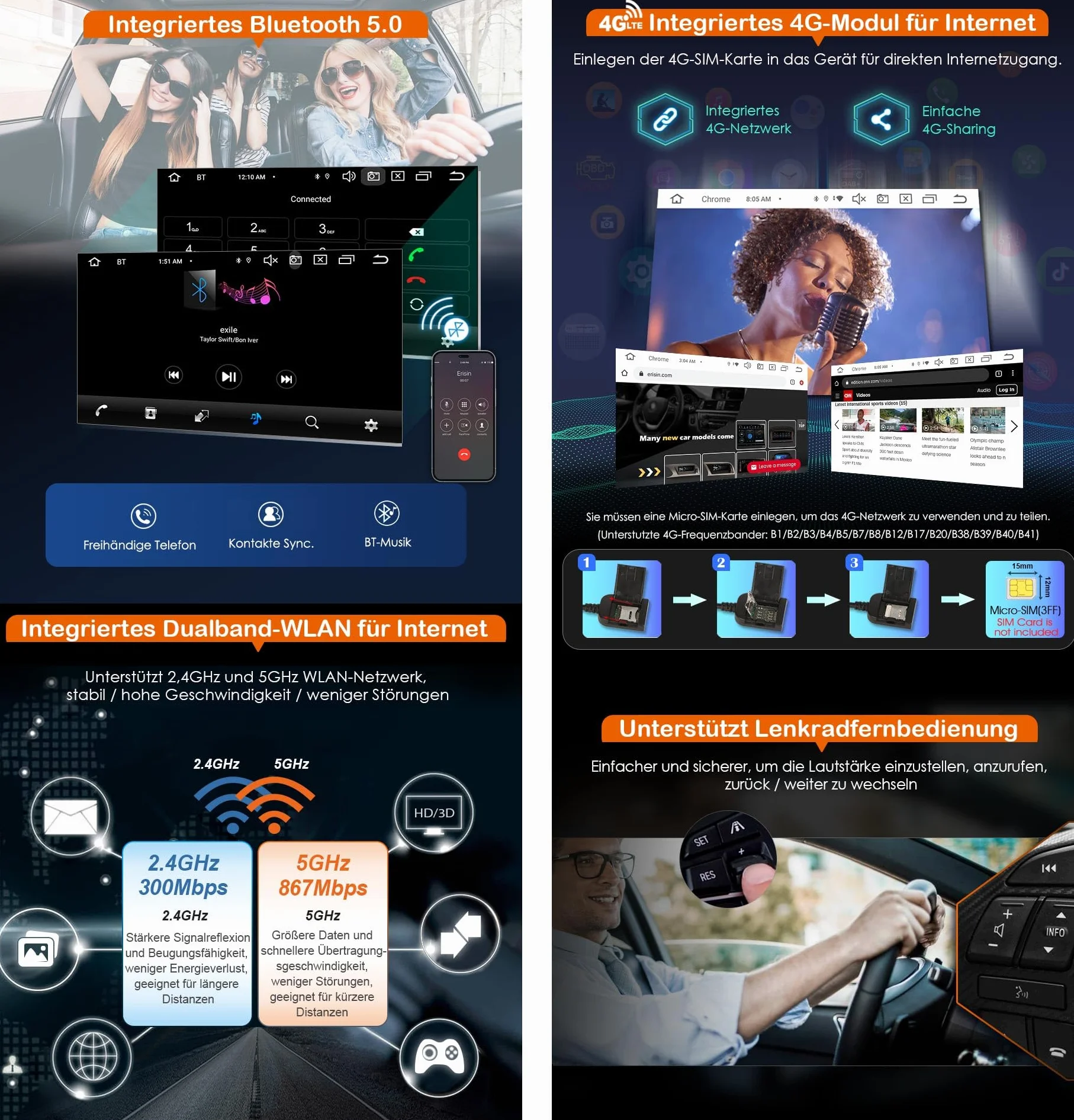 Erisin 8-Kern 4GB+64GB Android 16 Autoradio GPS Navi für Mercedes Benz C-Klasse W203 CLC Klasse W203 C180 G-Klasse W463 Unterstützt Bluetooth 7 Zoll Touchscreen CarPlay Android Auto DAB+ WiFi Canbus