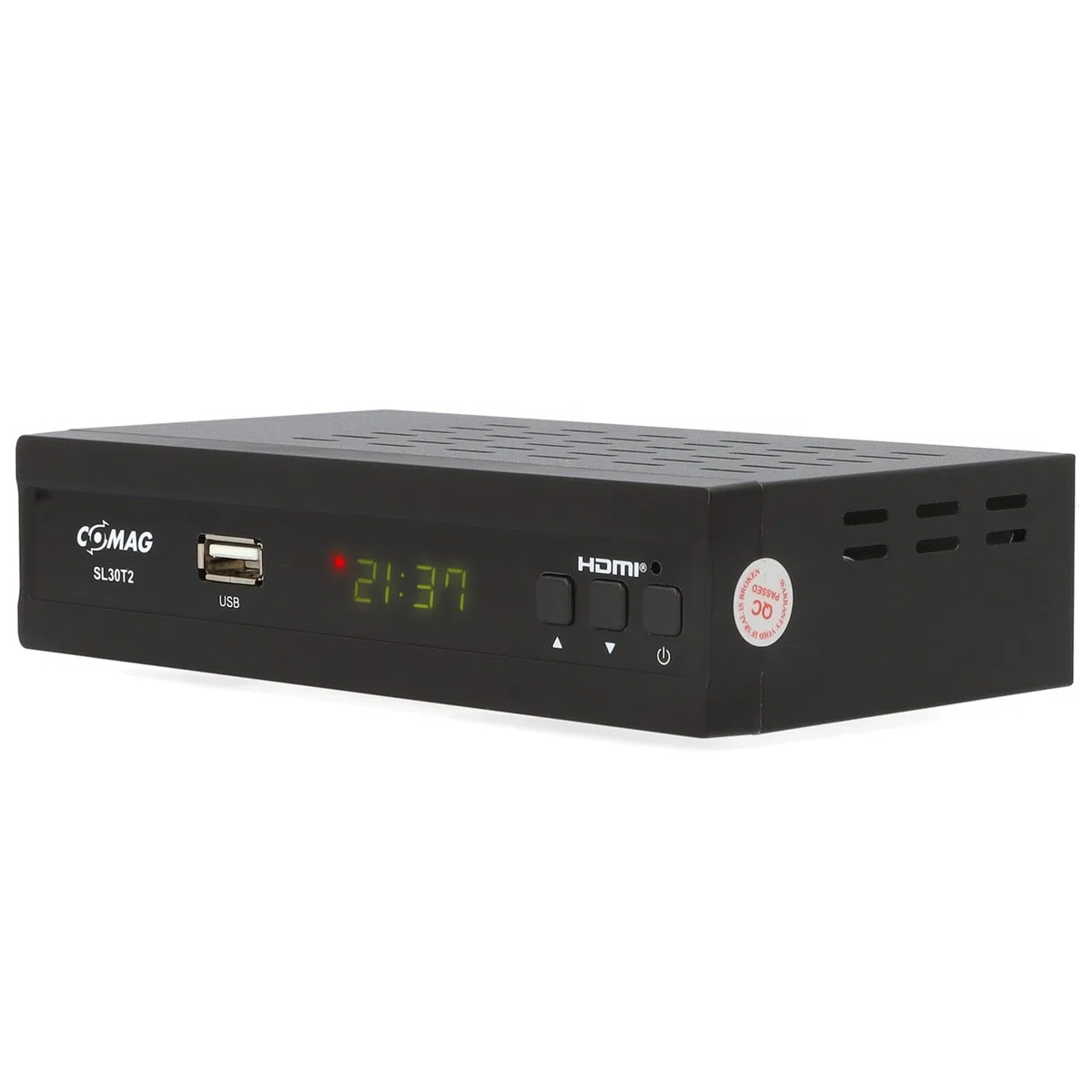 Comag SL30 DVB-T2 Receiver + aktive Zimmerantenne HDMI Kabel, HDTV für frei Empfangbare DVB-T2 Sender mit USB TV Aufnahme (PVR Ready)