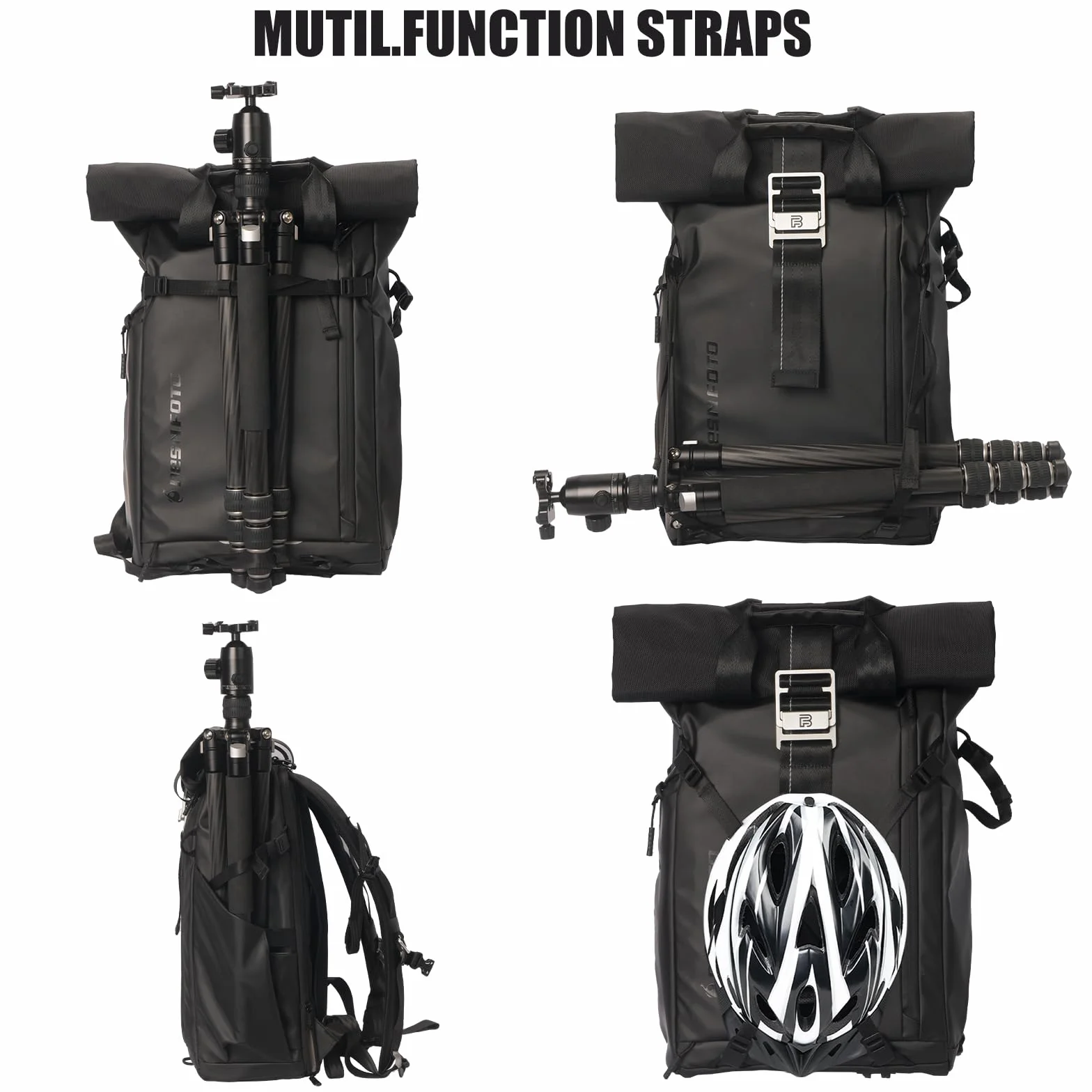 Besnfoto Kamerarucksack Wasserdicht, Fototasche Kameratasche für DSLR SLR spiegellose Kamera mit Laptopfach Stativhalter große Kapazität für Wandern Reisen Herren