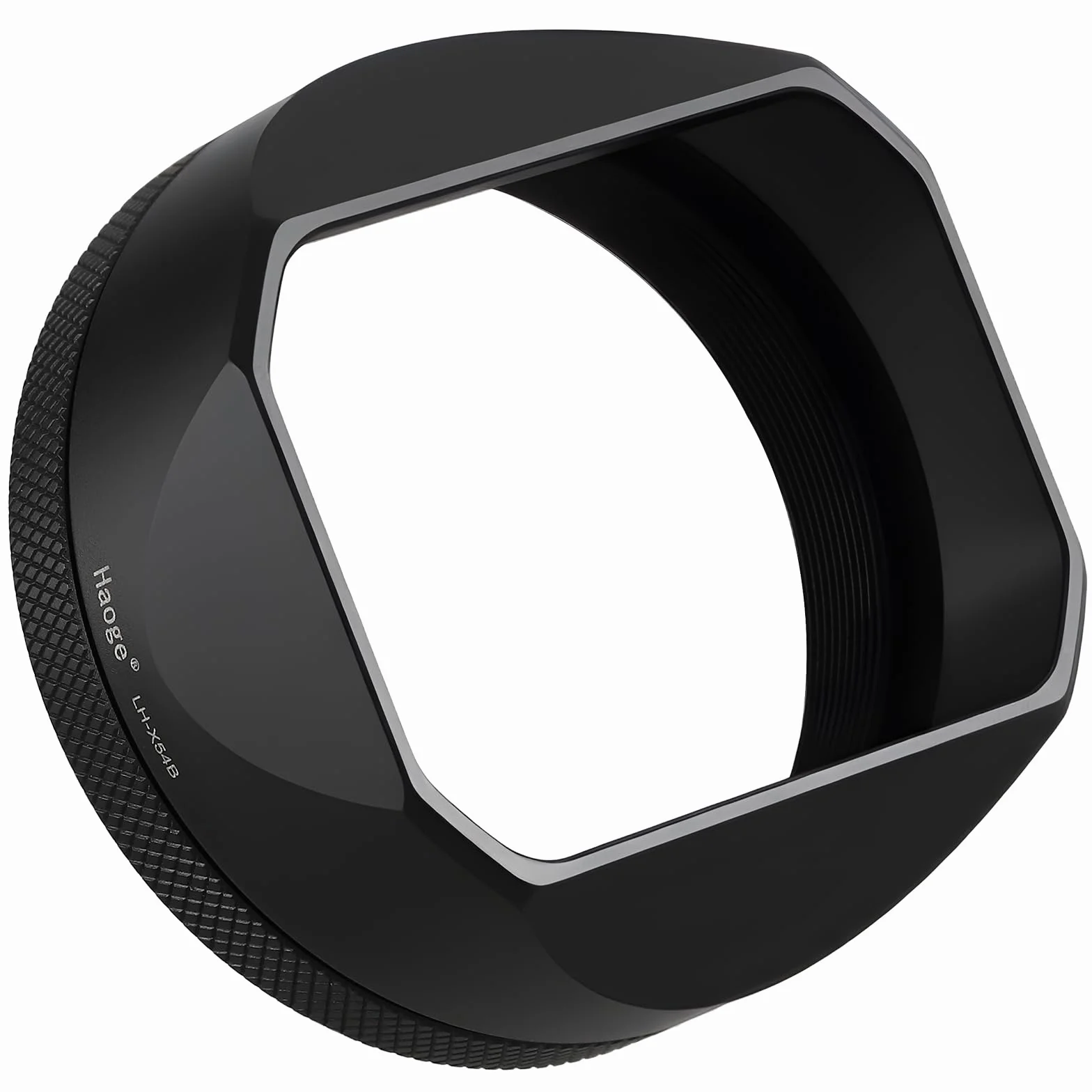 Haoge LH-X54B Metall Rechteckig Sonnenblende Gegenlichtblende mit 49mm Adapterring für Fujifilm X100VI Fuji FinePix X100V Kamera Objektiv Schwarz