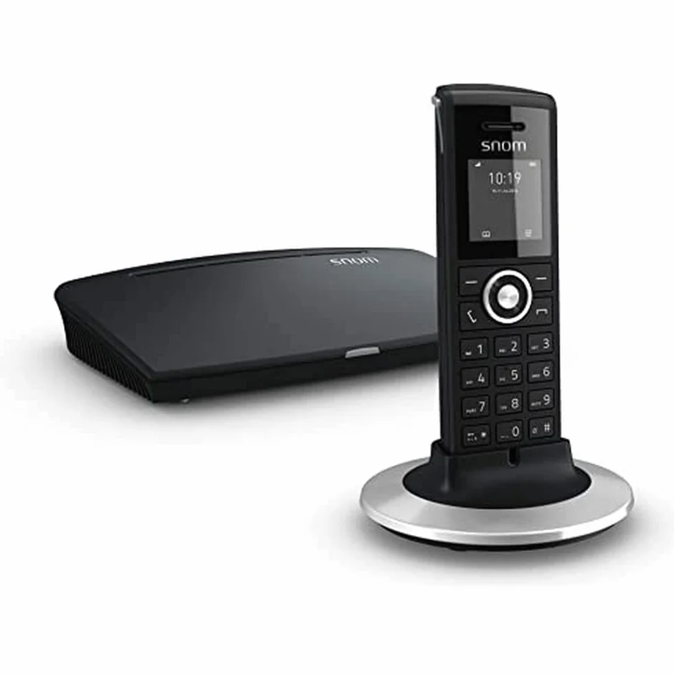 Snom M325 Singlecell IP-DECT-Paket, Schnurlos Set, DECT IP telefon + Basisstation (M300-Basisstation und M25-Mobilteilpaket, bis zu 20 Mobilteile, bis zu 5 parallele Anrufe), Schwarz, 00003955