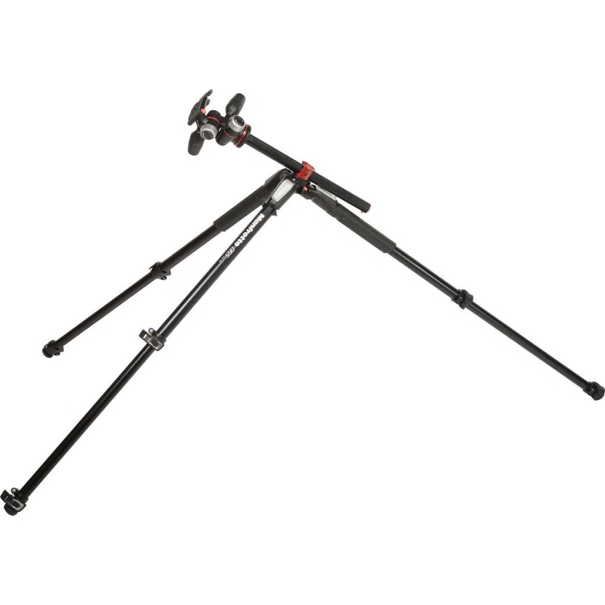 Manfrotto 055XPRO3 Aluminium-Stativ Kit mit 3-Wege-Neiger Profi-Fotostativ 3 Segmente DSLR