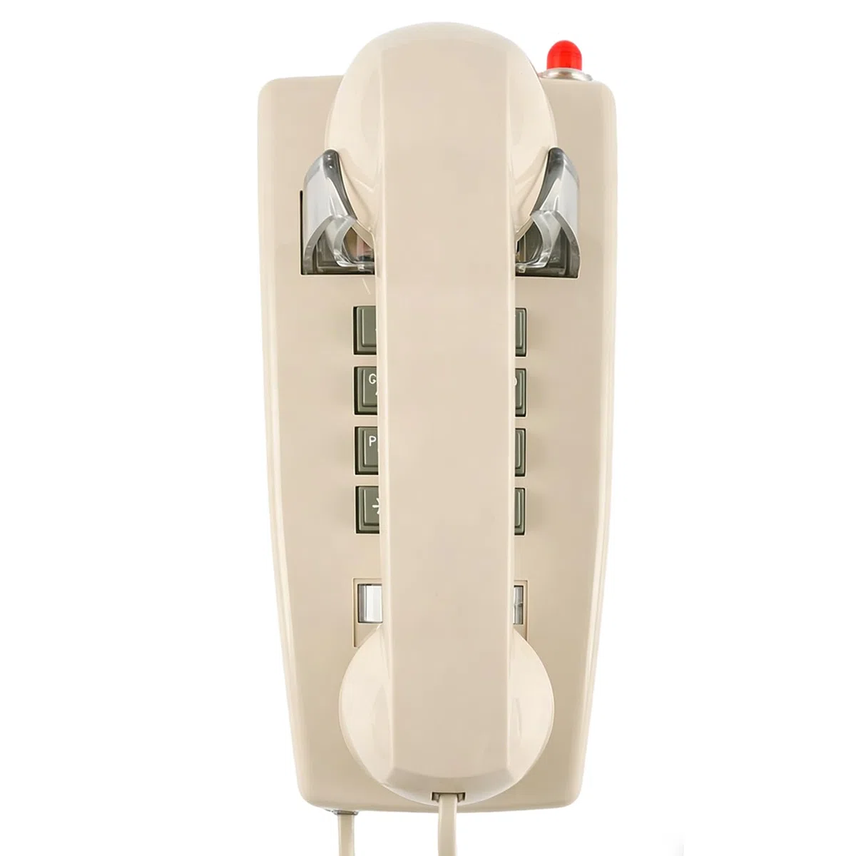 Klassisches Wandtelefon für Festnetz mit mechanischem Klingel, einreihiges 2554 Wandtelefon mit Anzeige, Retro-Wandmontage, wasserdicht, alte Wandhalterung für Küche, Zuhause, Beige