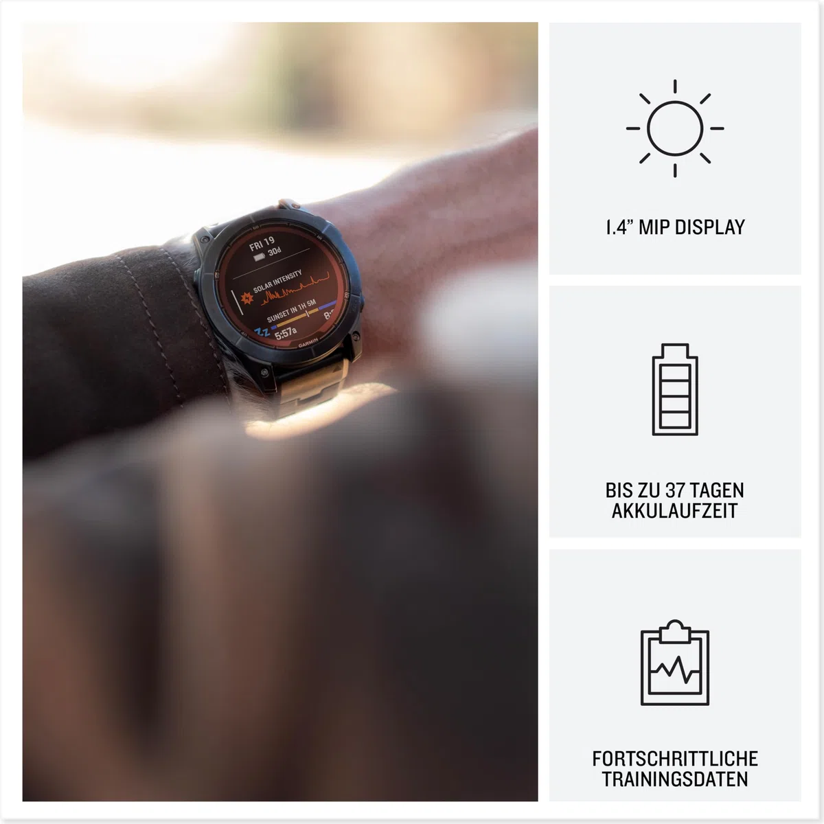 Garmin fēnix 7X Pro 51mm GPS-Multisport-Smartwatch mit Solarladelinse, bis zu 37 Tage Akkulaufzeit, Farbdisplay, Touch-/Tastenbedienung, TOPO-Karten
