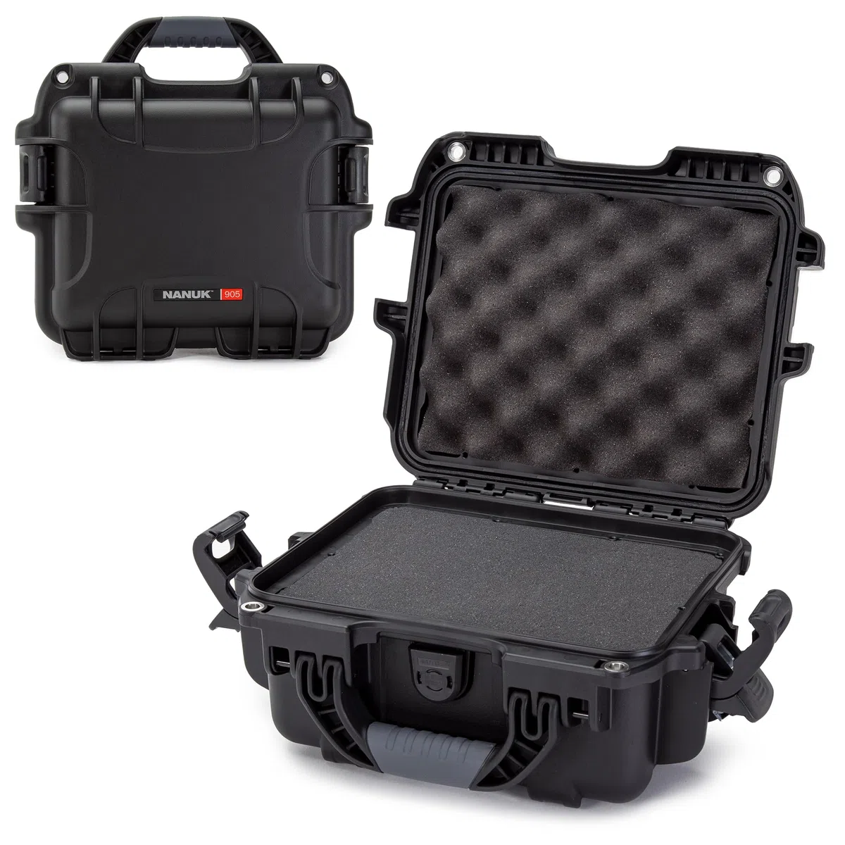 NANUK 905 – Leichter, wasserdichter Schutzkoffer aus NK-7-Kunststoff mit individuell anpassbarer Schaumstoffeinlage (31,75 x 25,65 x 15,24 cm) – Schwarz