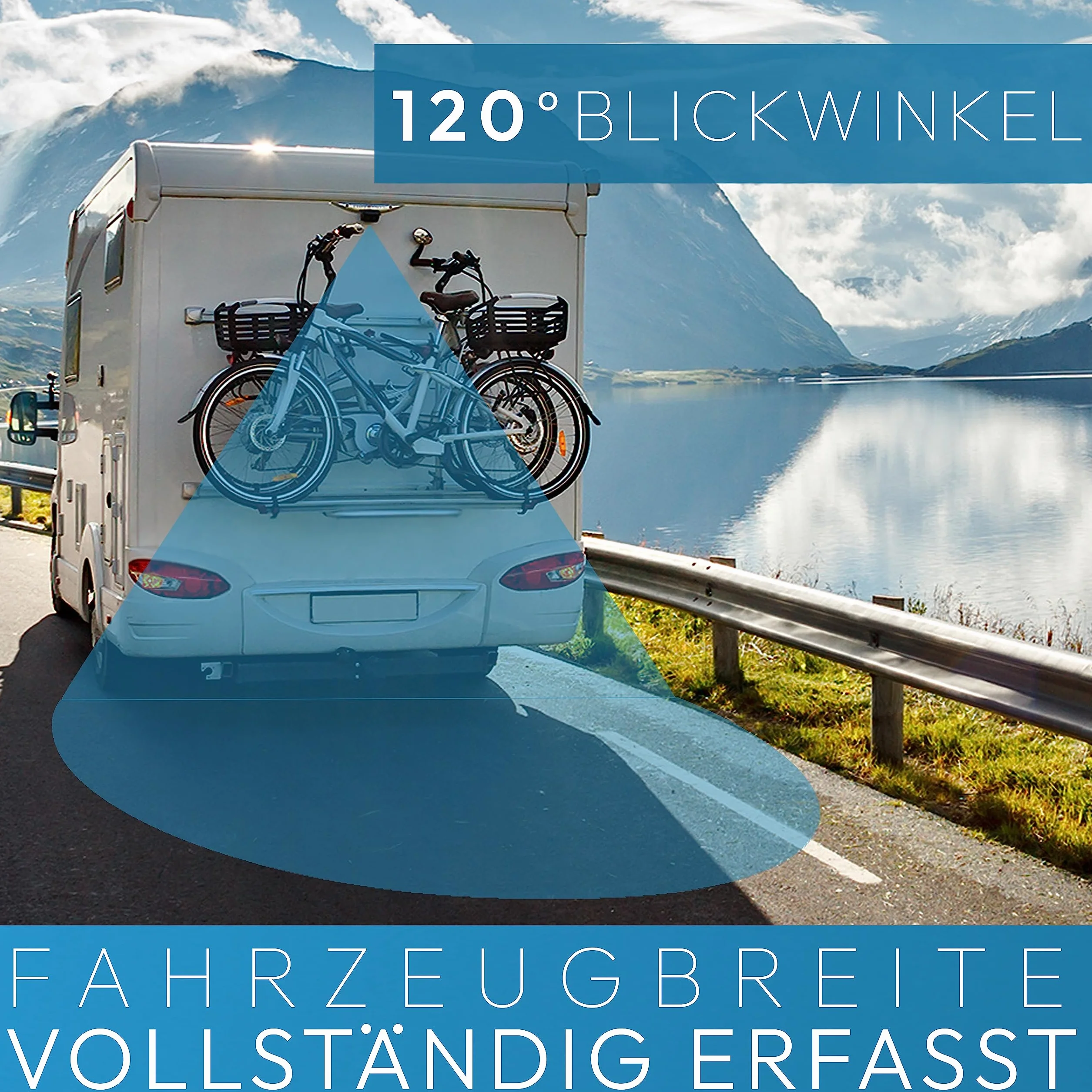 VSG24 Camper Rückfahrkamera Wohnmobil Wohnwagen Rückfahrsystem Nachtsicht Wetterfest 12V-24V Set Weiß
