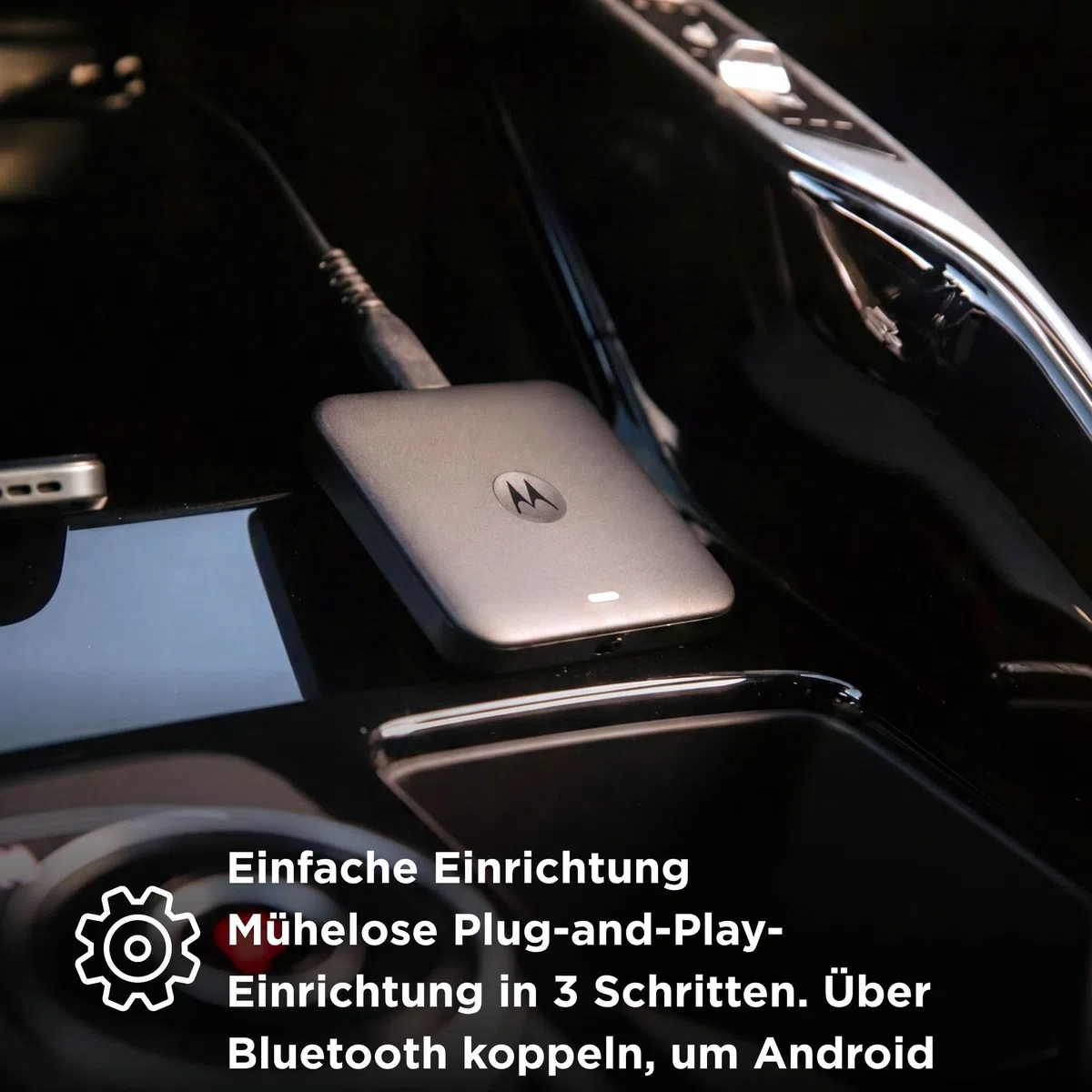 Motorola Drive MA2 Wireless Android Auto Adapter – entwickelt von Google | Wi-Fi 5 GHz | Automatische Bluetooth-Verbindung | USB-A und USB-C | Multipoint