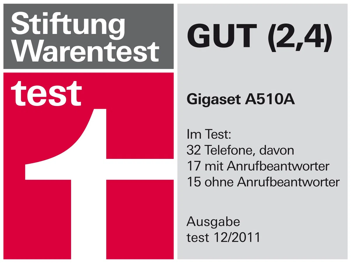 Gigaset A510A Schnurlostelefon (beleuchtetes Display, Anrufbeantworter, DECT) schwarz