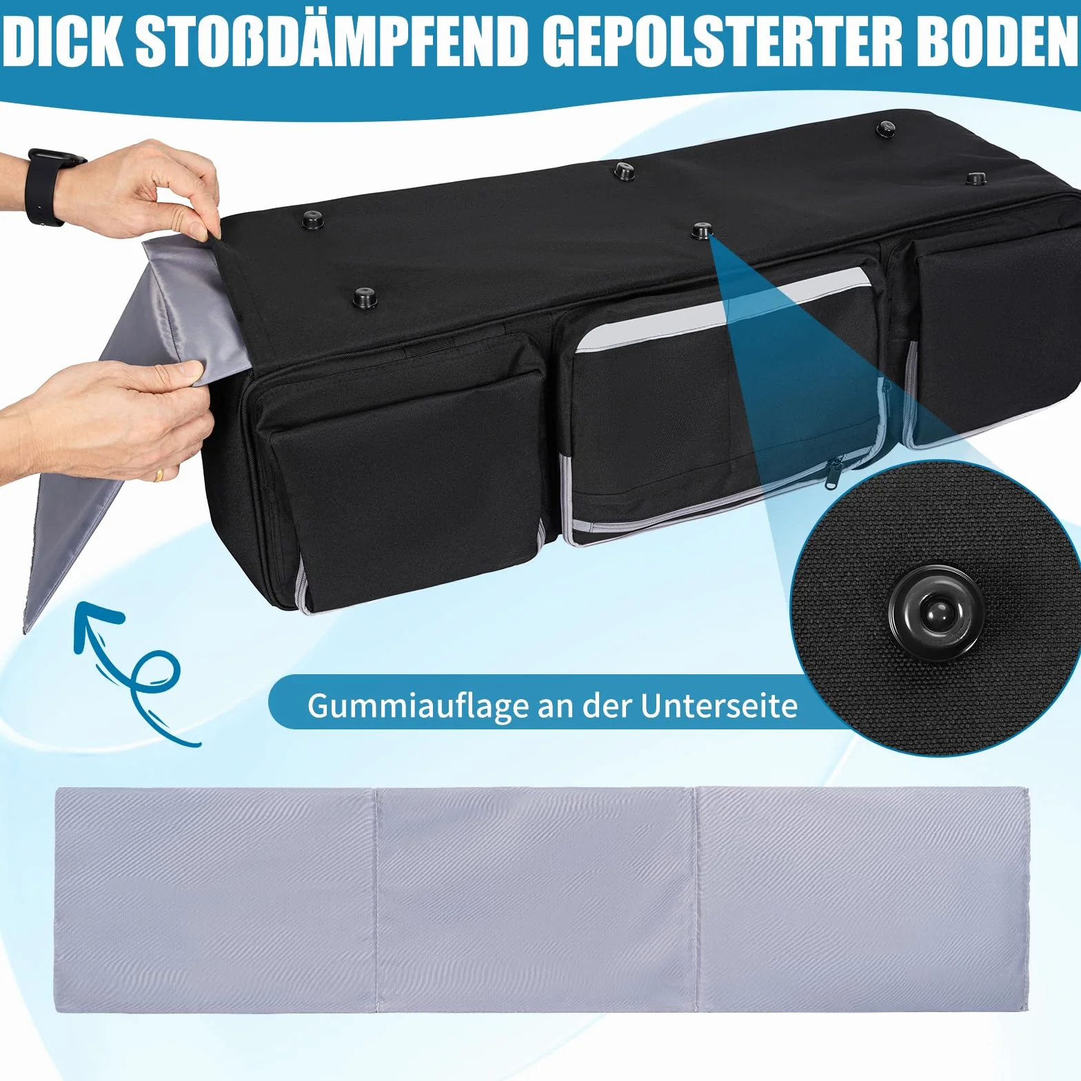 OUUTMEE 50.8" Stativtasche, Fotostativtasche mit Herausnehmbaren, Gepolsterten Trennwänden, Lichtstativtasche mit stoßfester, für Kamerastative, Einbeinstative, Lautsprecherständer und Zubehör