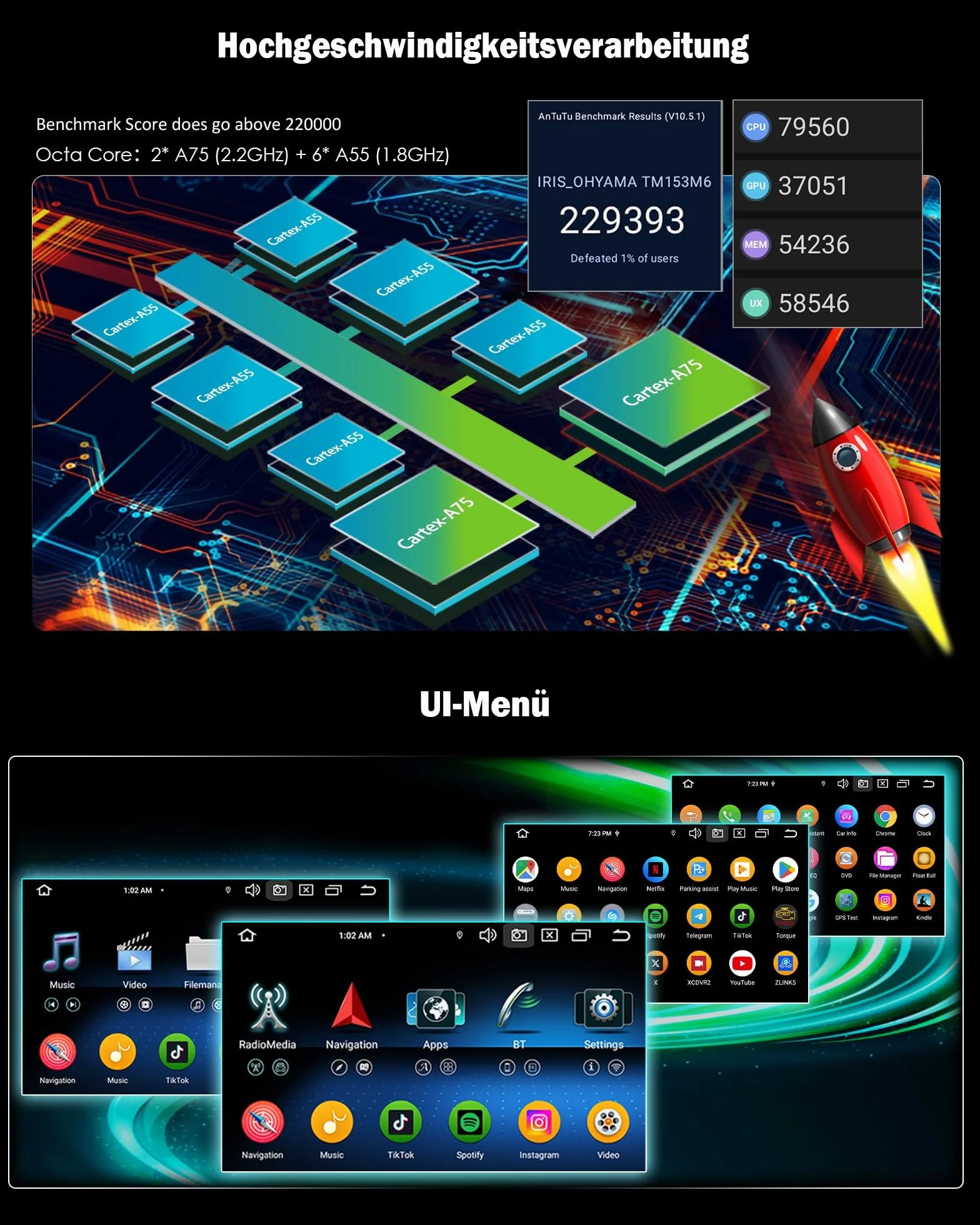 Erisin Android 16 4GB+64GB 8-Kern Autoradio mit CD Bluetooth GPS Navi für VW Polo 6R Golf 5/6 Passat B6 Touran Skoda Seat Tiguan Jetta T5 7" Touchscreen CarPlay Android Auto DAB+ WiFi 4G A2DP Canbus