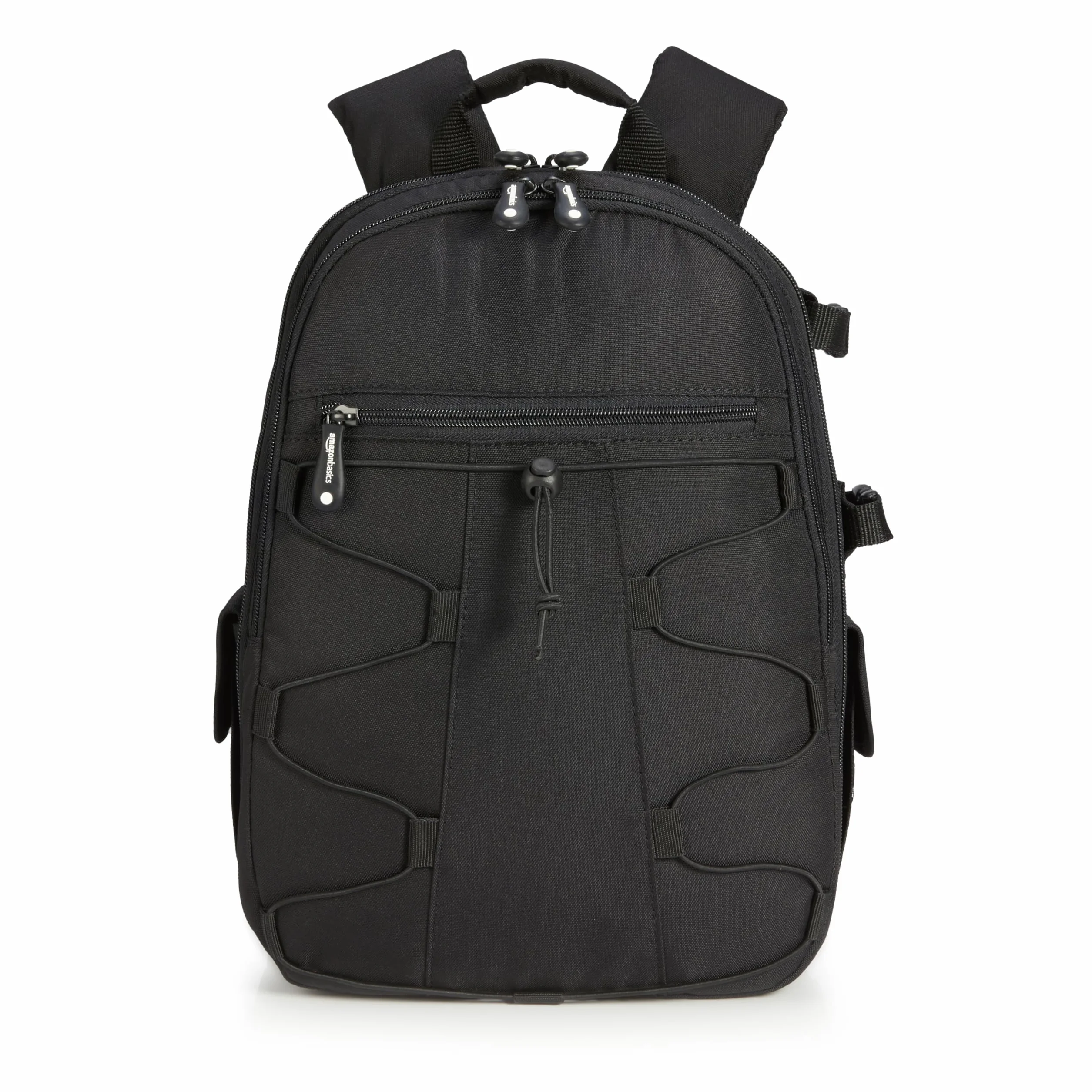 Amazon Basics Großer Kamerarucksack mit Interner Polsterung für DSLR und Zubehör, Wasserdicht und Stoßfest, 30 x 15 x 37 cm, Einfarbig, Schwarz