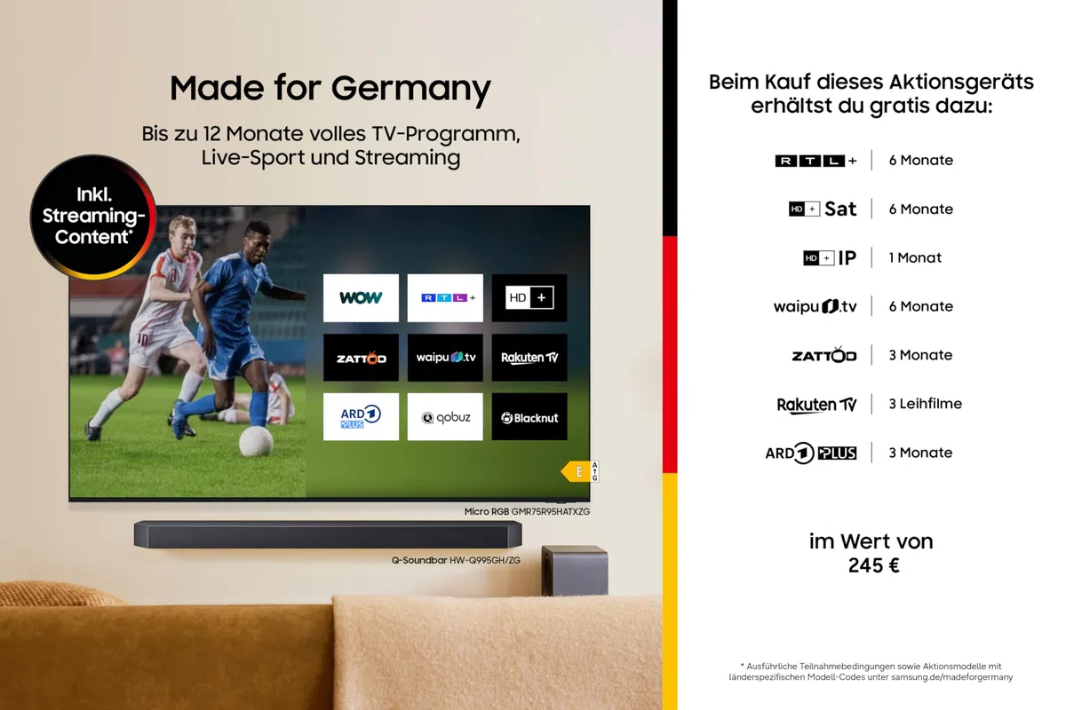 Samsung Mini LED M70H 4K 43 Zoll (108 cm), UHD Fernseher, Mini LED HDR für beeindruckende Details, Motion Xcelerator 144Hz, Dynamik Sound Pack, AI Companion für Fragen, kostenlos 900 Sender, Smart TV