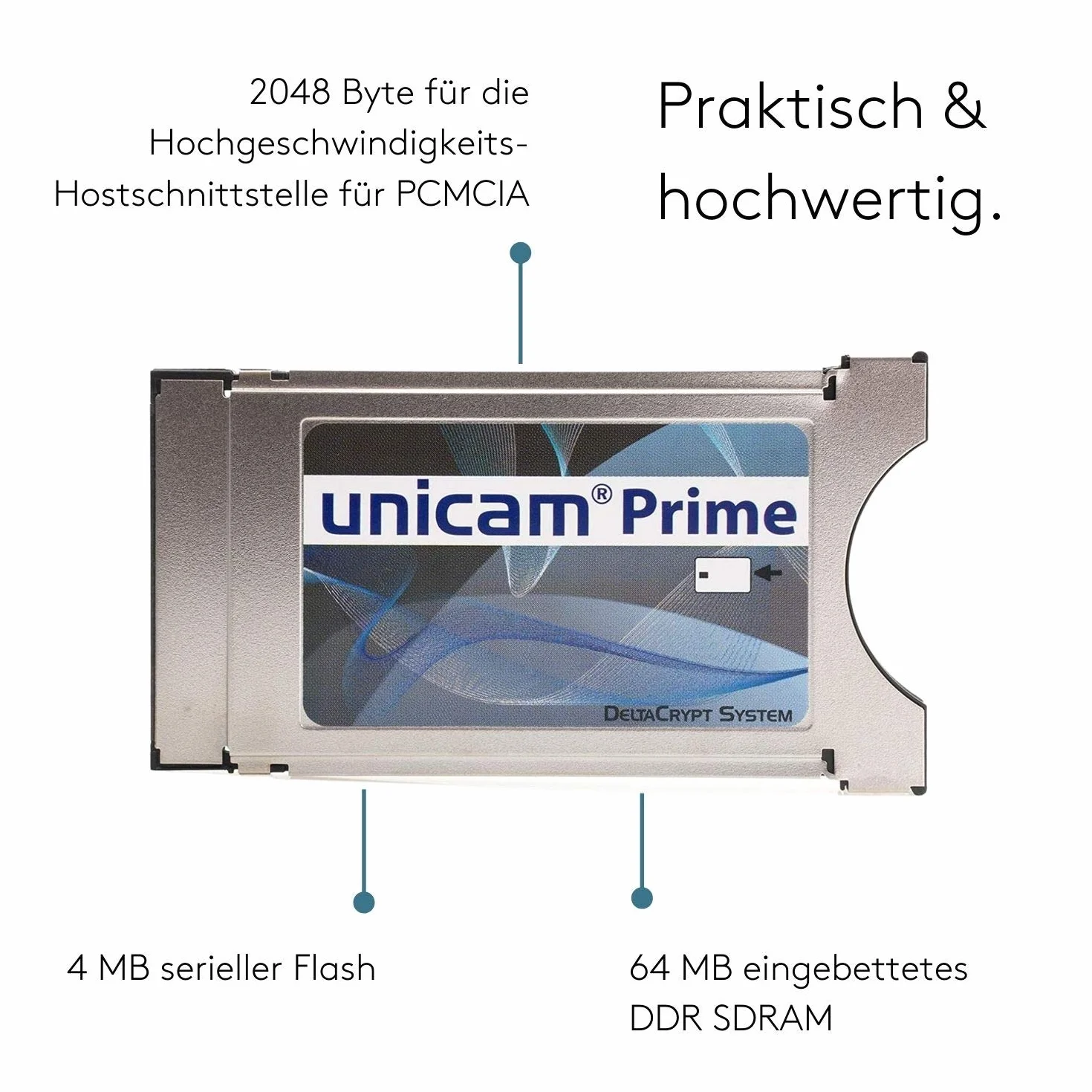 Prime CI Modul I Common Interface Karte mit DeltaCrypt-Verschlüsselung 3.0 für den Empfang verschlüsselter Sender I DVB CI-konforme PCMCIA CI-CAM für Smart Cards TV (CI Modul)