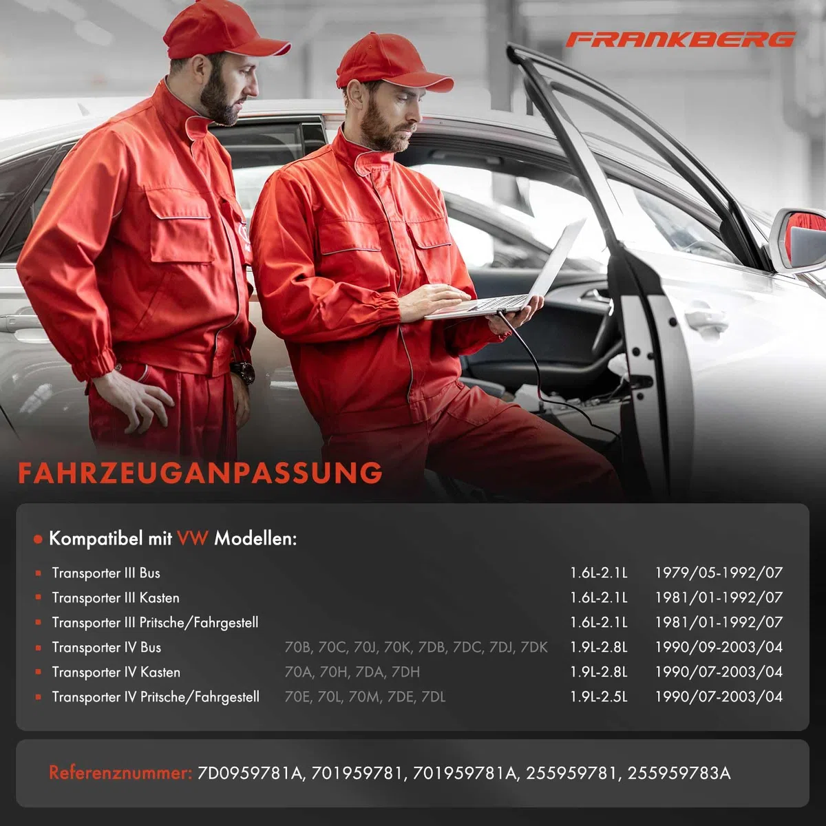 Frankberg 2x Stellmotor Zentralverriegelung Türschloss Stellmotor ZV 4-Polig Kompatibel mit Transporter III T3 1981-1992 Transporter IV T4 1990-2003 701959781 255959783A