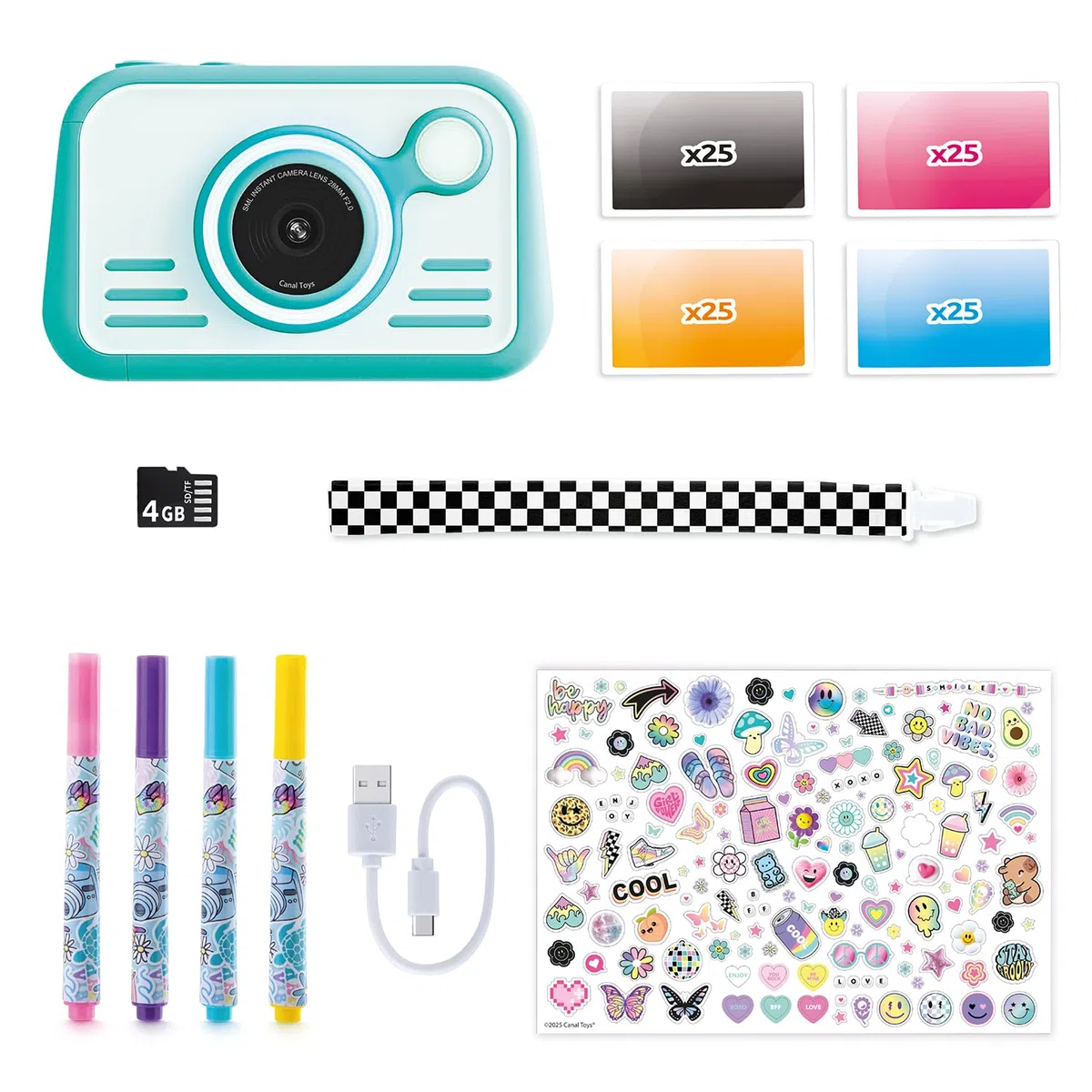 Canal Toys - Photo Creator - Sofortbildkamera in Blau für Kinder ab 8 Jahren - Geschenkidee, um Erinnerungen mit Freunden zu schaffen - Viel Spaß mit 4 Filtern und 22 Rahmen - Kinderkamera - CLK 046