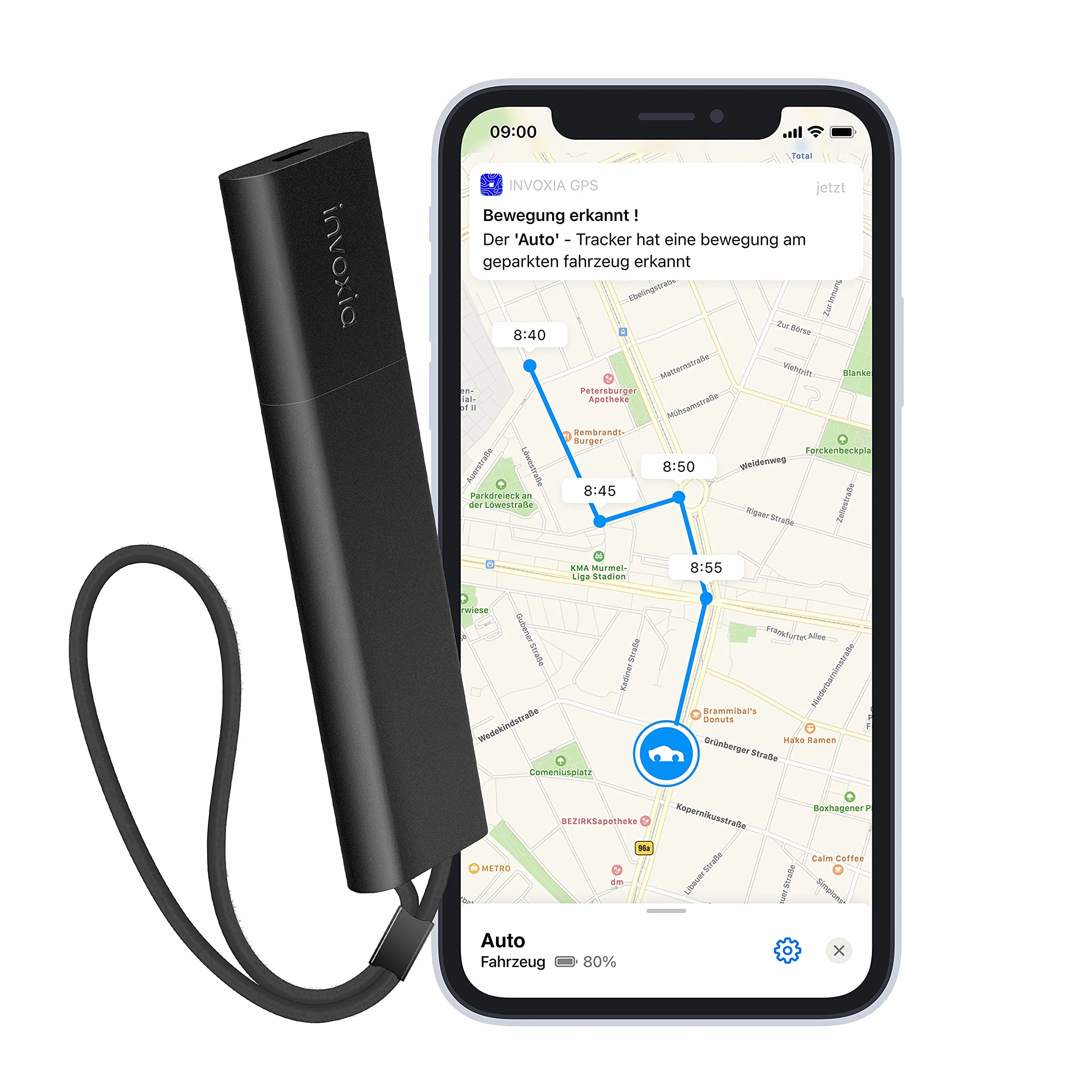 GPS-Tracker PRO Invoxia - Echtzeitortung - Inklusive 1-jährigem Abonnement - Für Autos, Motorräder, Kinder… - Bewegungs- und Neigungsalarme - 4G LTE-M Netzwerk - Bis zu 3 Monate Akkulaufzeit