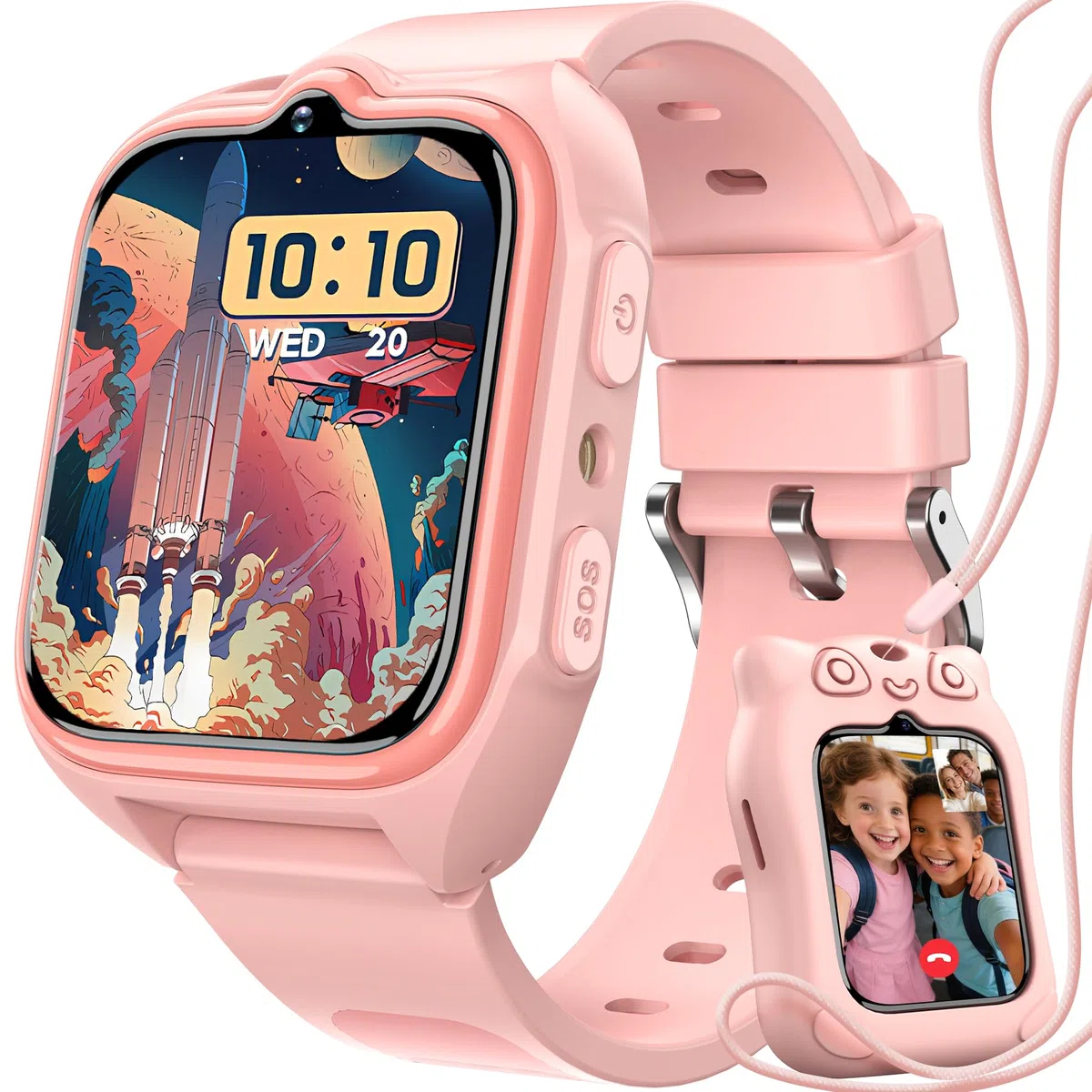 Blackview Smartwatch für Kinder 1,75'' HD-Farb-Touchscreen GPS 4G SOS Notruf Rosa