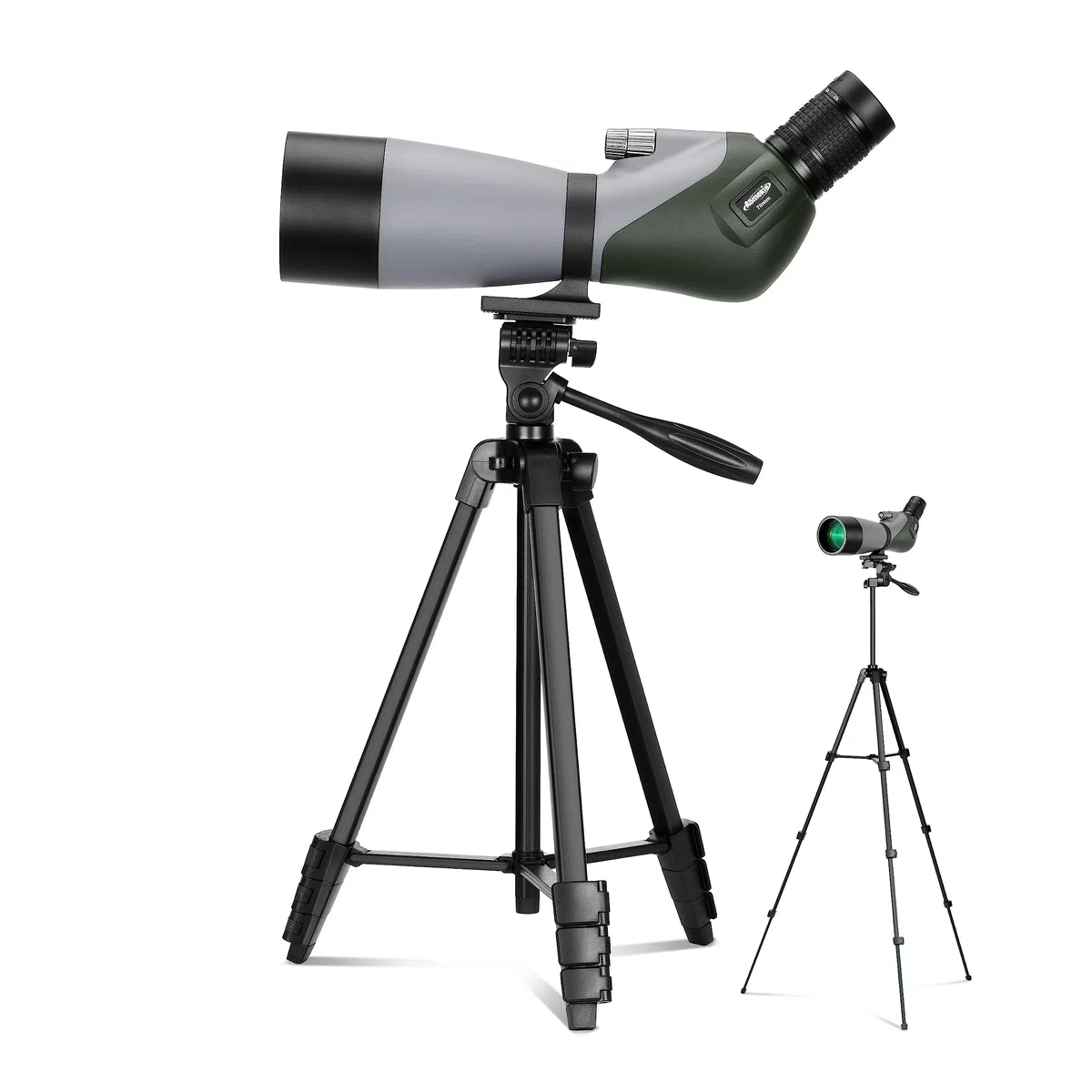 Aomekie 20-60x70MM Spektiv Sportschützen Jagd mit Verstellbarem Stativ Spotter Scope Wasserdicht Telefonadapter und Tragetasche BAK4 Porro Prism Fernrohr Teleskop Monokular Fernglas