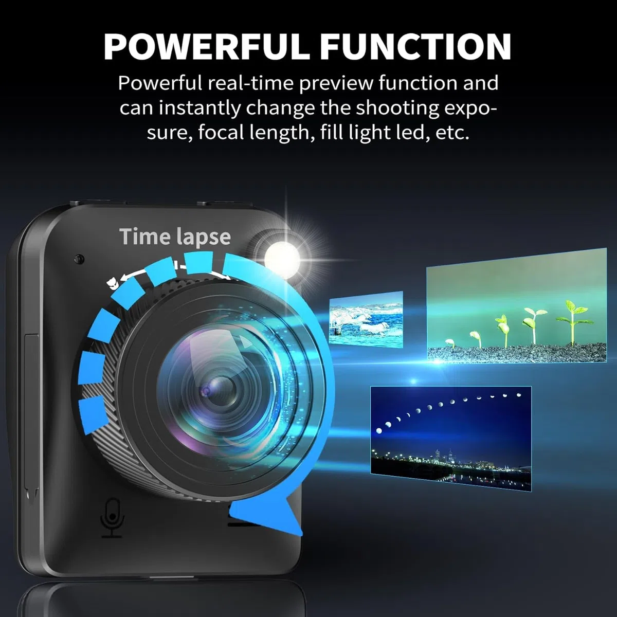 【2026 Upgrade】 4K Zeitraffer Kamera, Baustellenkamera für 180 Tage Aufnahme, Manueller Fokus, Timelapse Camera mit LED-Licht, mit TF Karte, Time Lapse Kamera für Baustellen, Gartenarbeit, Pflanzen