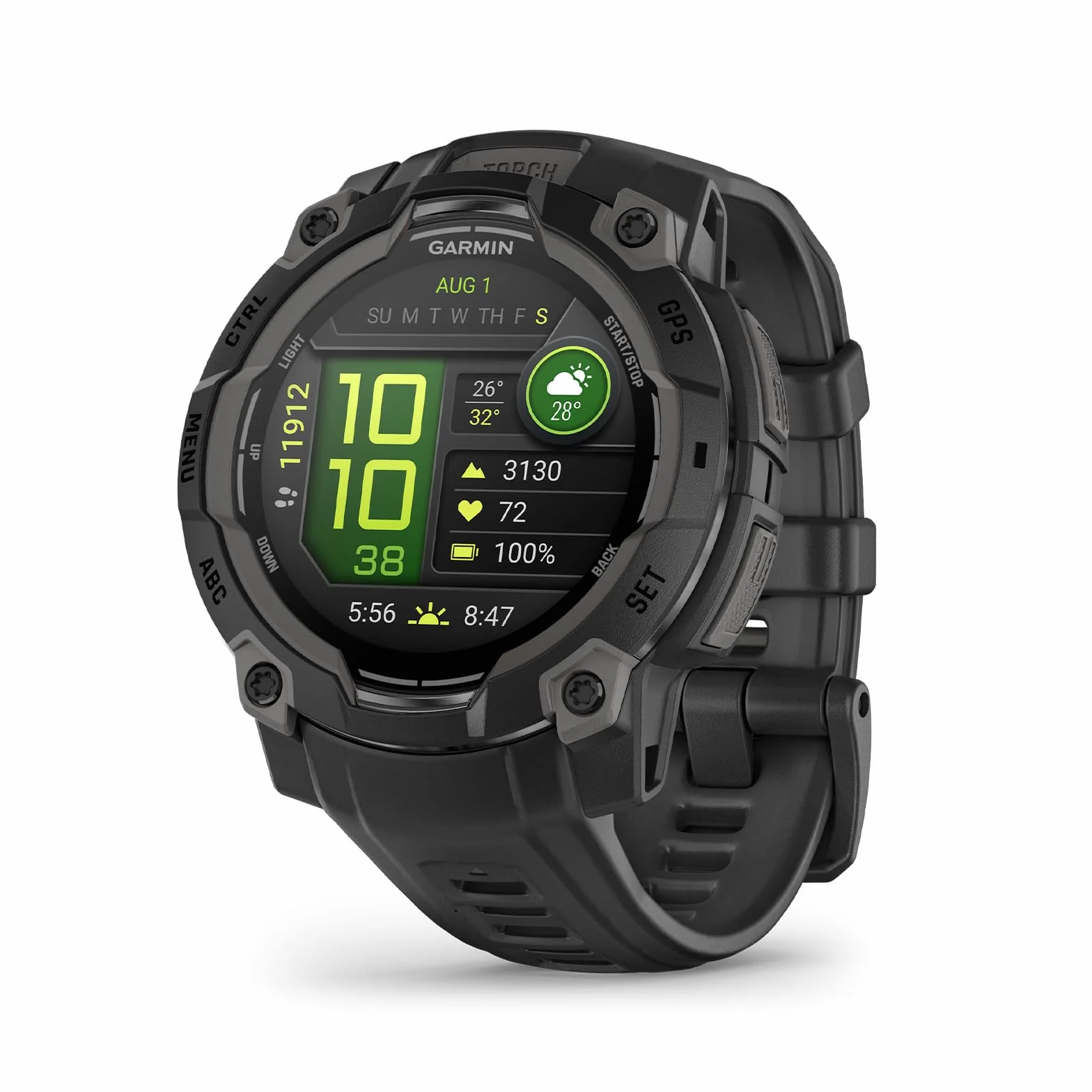Garmin Instinct 3 45mm AMOLED Multisport-Smartwatch, 1,2" Display, 18 Tage Akkulaufzeit, 80+ Sport-Apps, Navigation, LED-Taschenlampe, wasserdicht