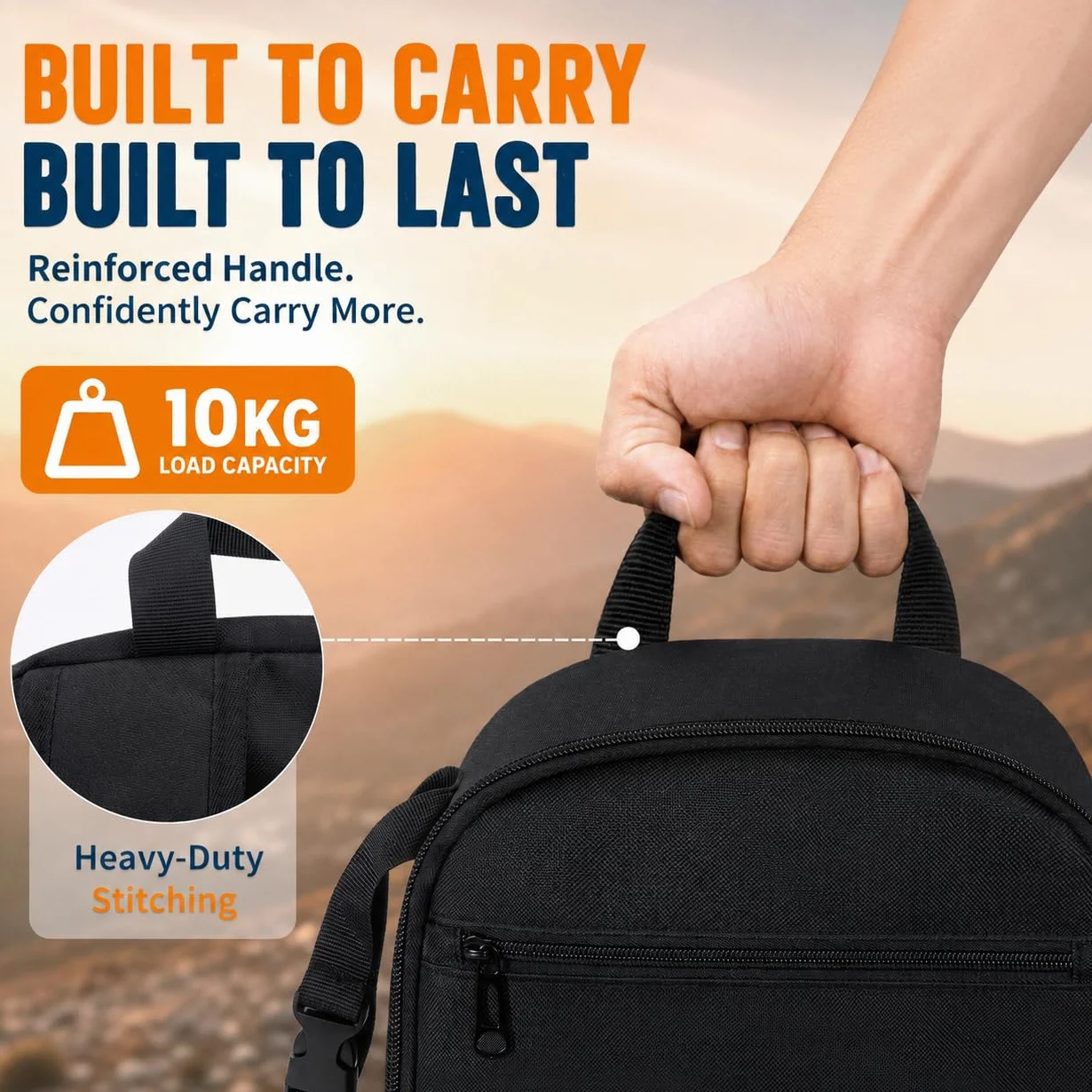 Kamerarucksack ，Für DSLR/SLR spiegellose Kamera，Schwarz-Orange (S) | Stativhalterung, Wasserdicht, Anti-Diebstahl, Für DSLR/SLR spiegellose Kamera