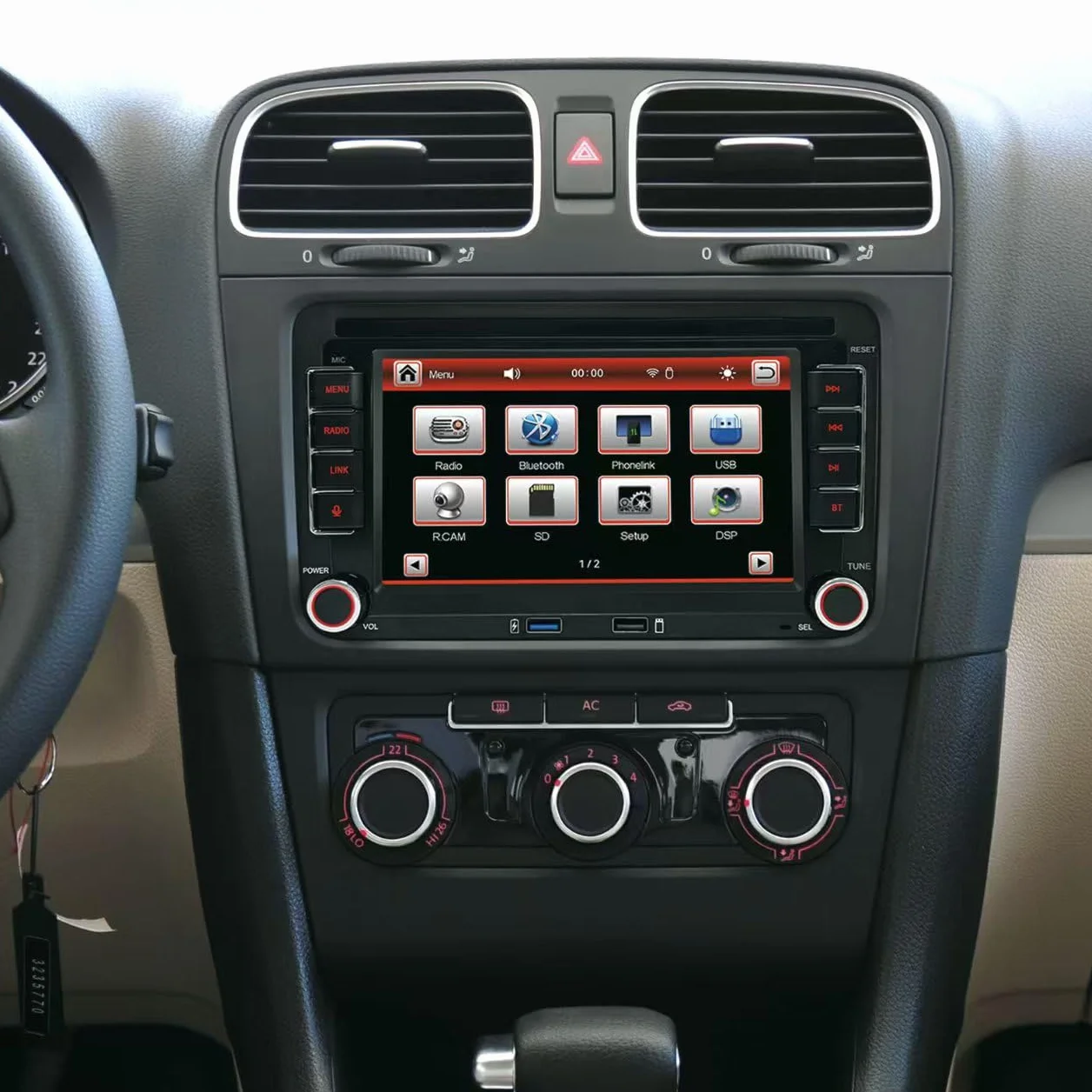 Autoradio für VW Golf 5/6/Jetta/Polo/Passat/T5/EOS-(Start in 3–5 Sekunden) | 7“ Display mit integriertem Apple CarPlay & Android Auto, FM/AM/DSP/Bluetooth / Mikrofon, Lenkradsteuerung – Plug-and-Play